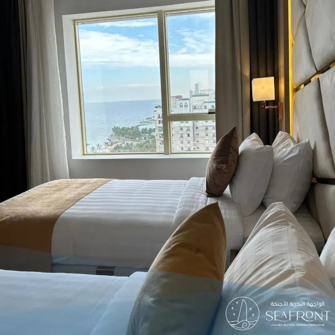 Bed in Seafront Luxury Suites Jeddah Corniche Bed in Seafront Luxury Suites Jeddah Corniche