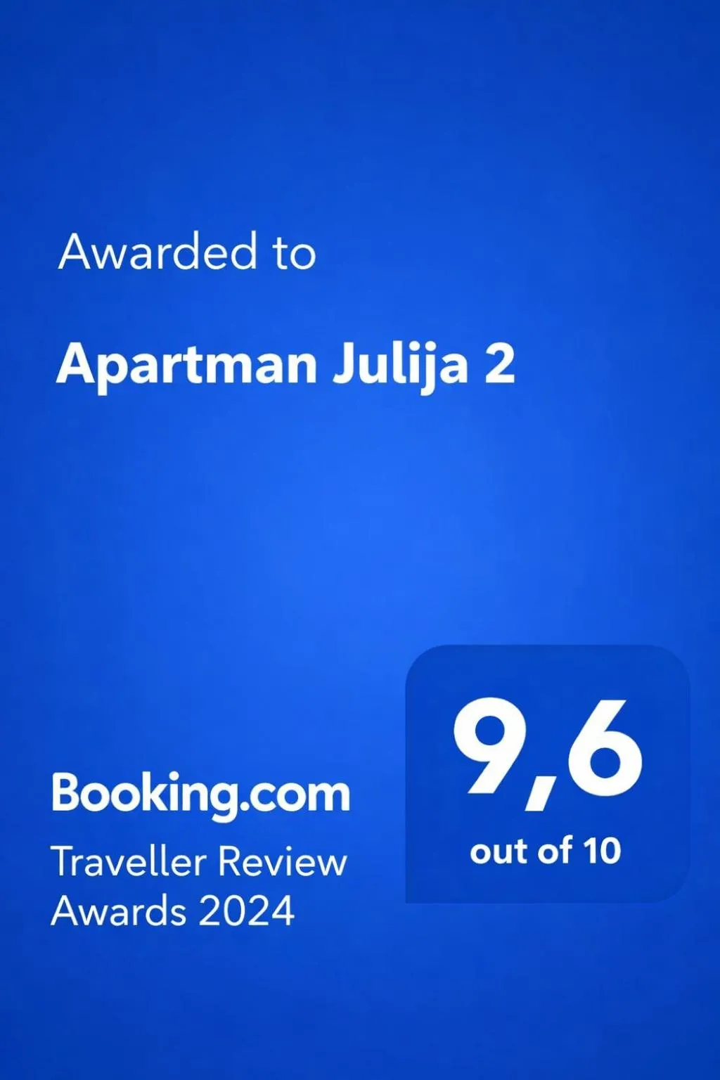 Certificate/Award in Apartman Julija 2