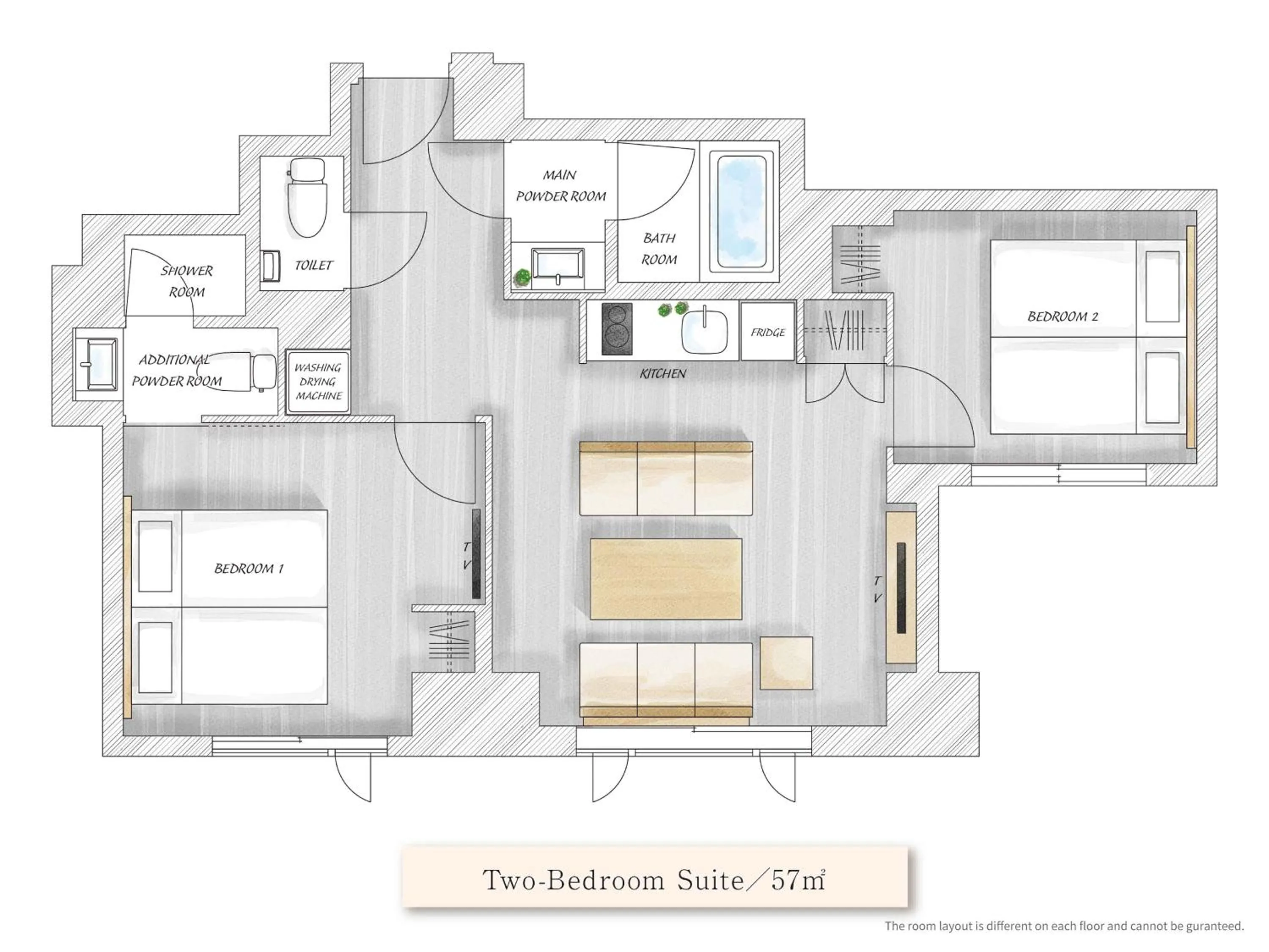 Floor plan in MIMARU SUITES Tokyo Nihombashi