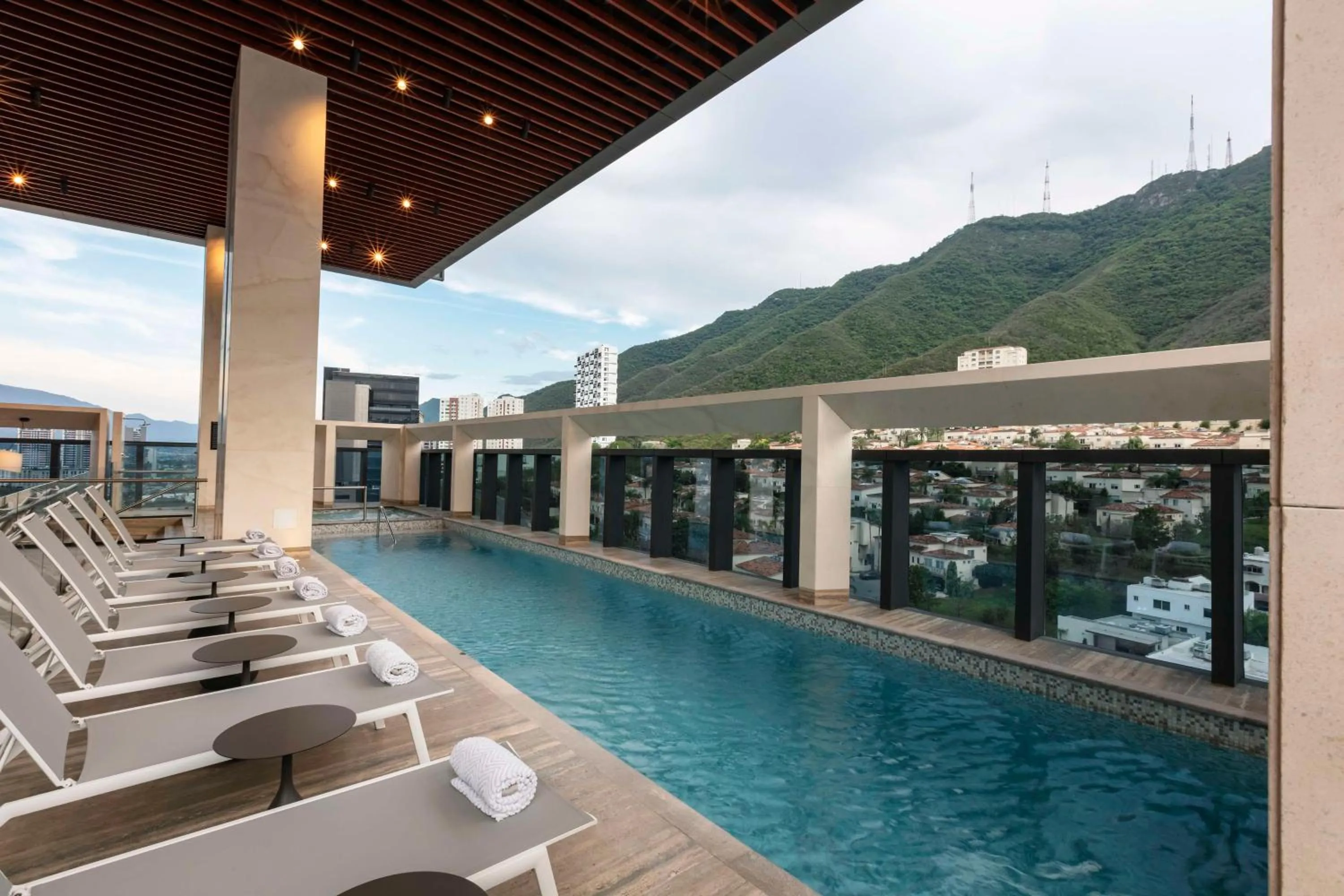 Pool view in Hilton Monterrey Valle