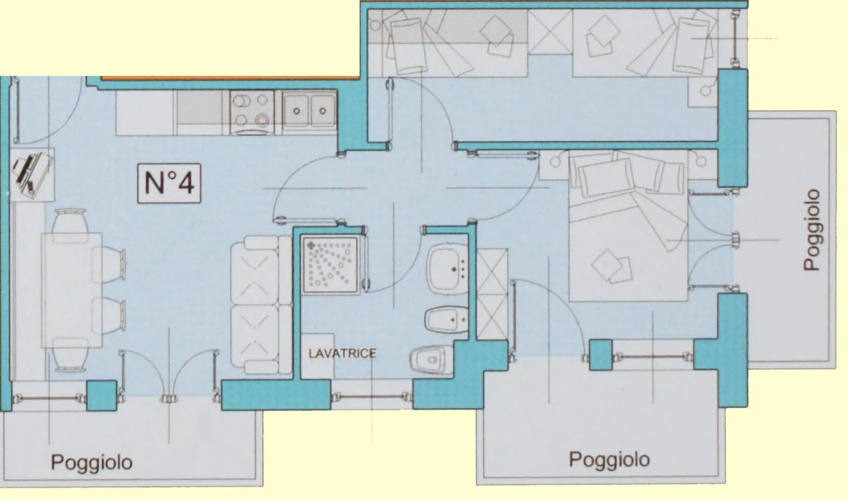 Floor plan in Casa Azzurra