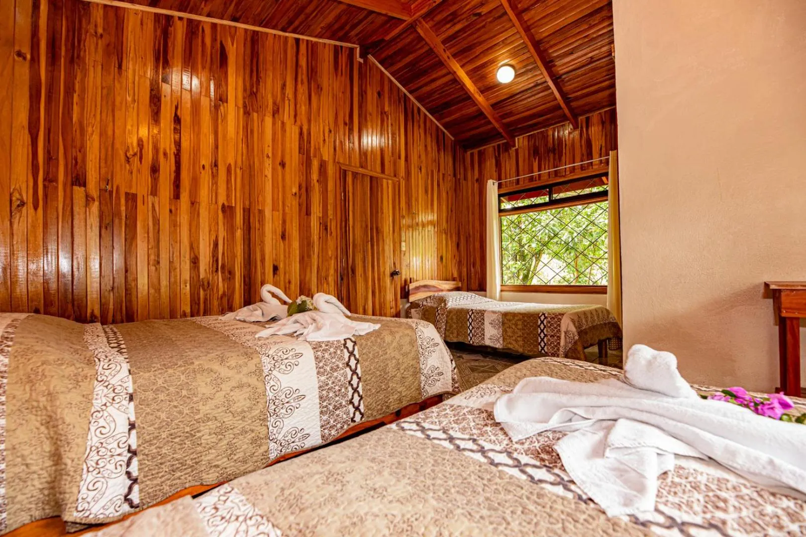 Bed in Cabañas La Pradera