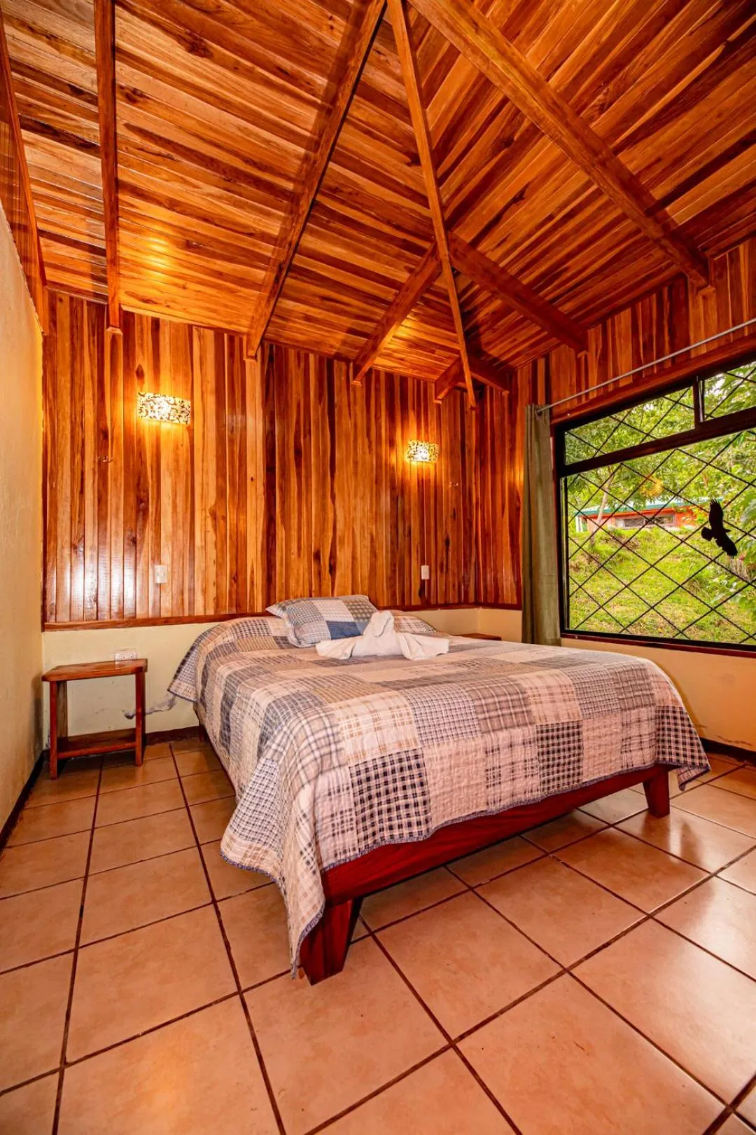 Bed in Cabañas La Pradera