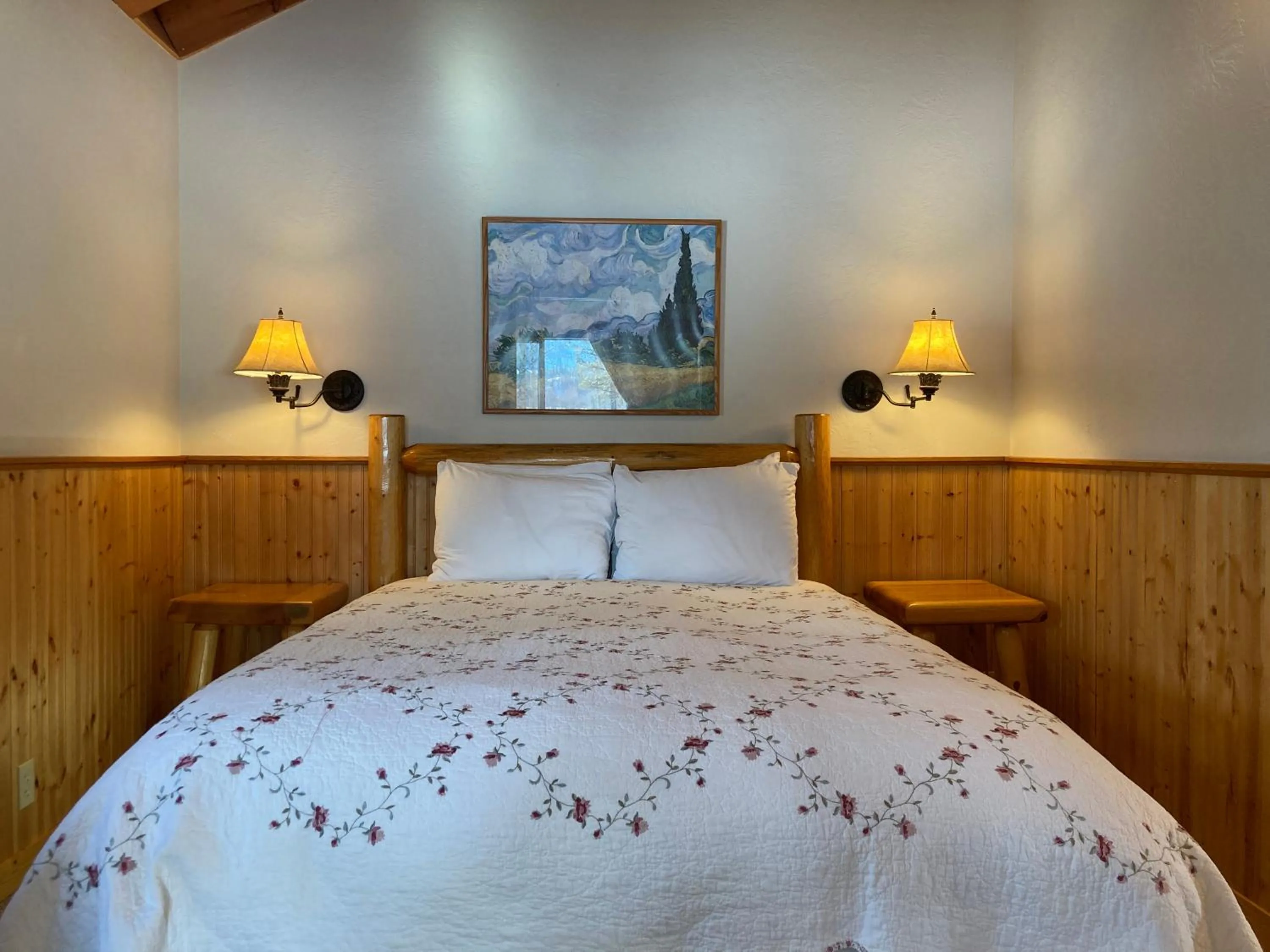 Bed in River Run Inn