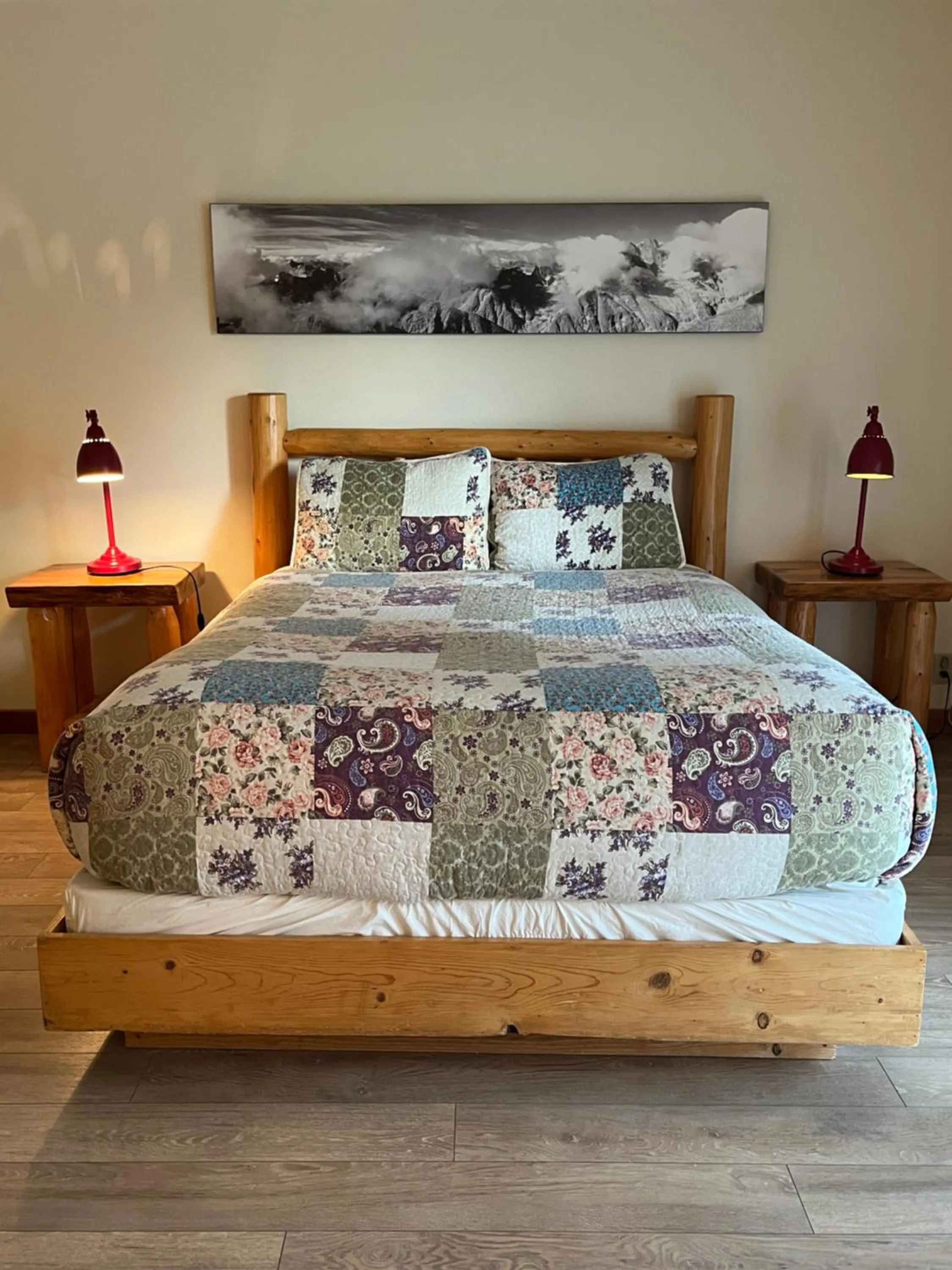 Bed in River Run Inn