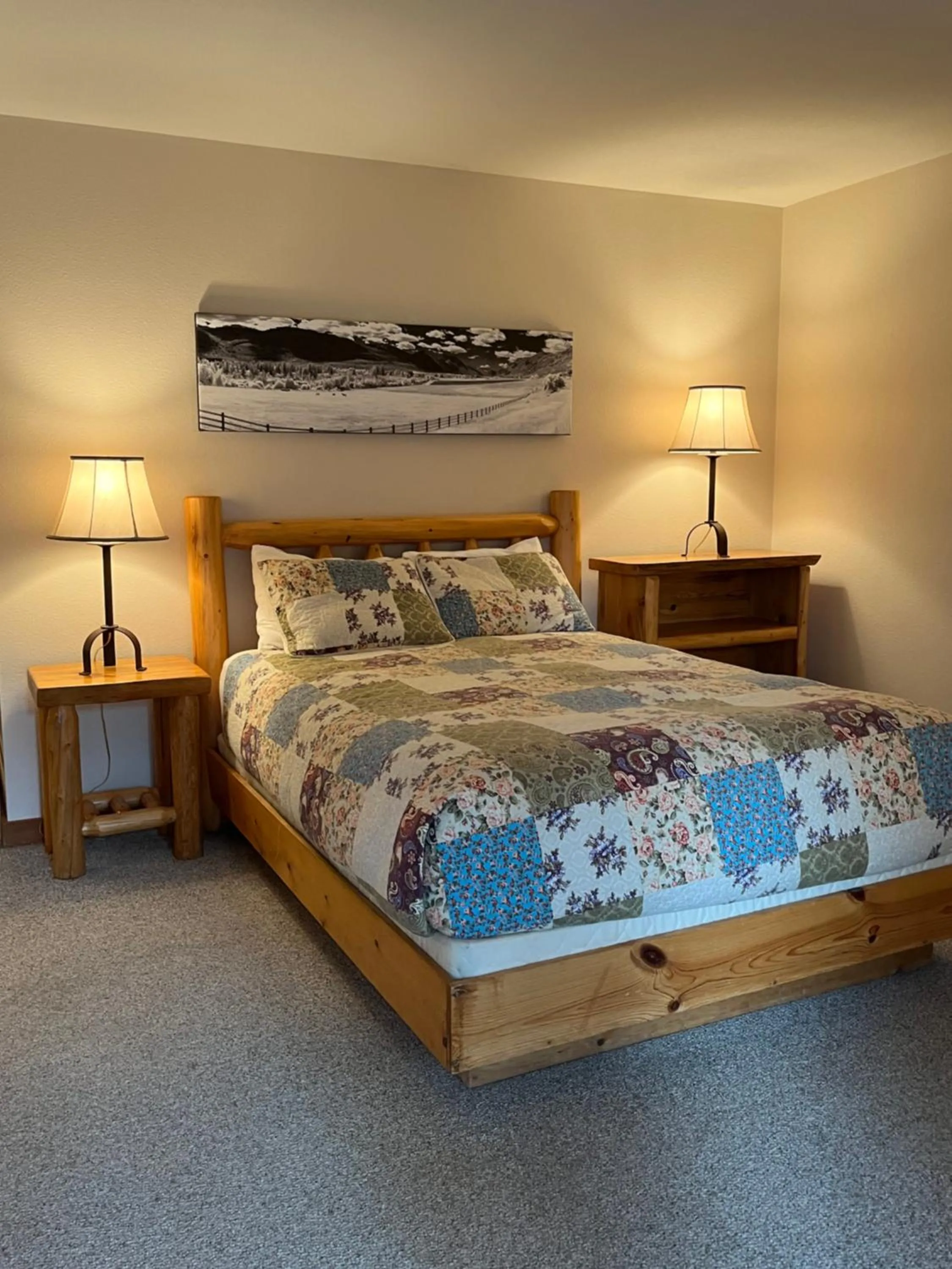 Bed in River Run Inn