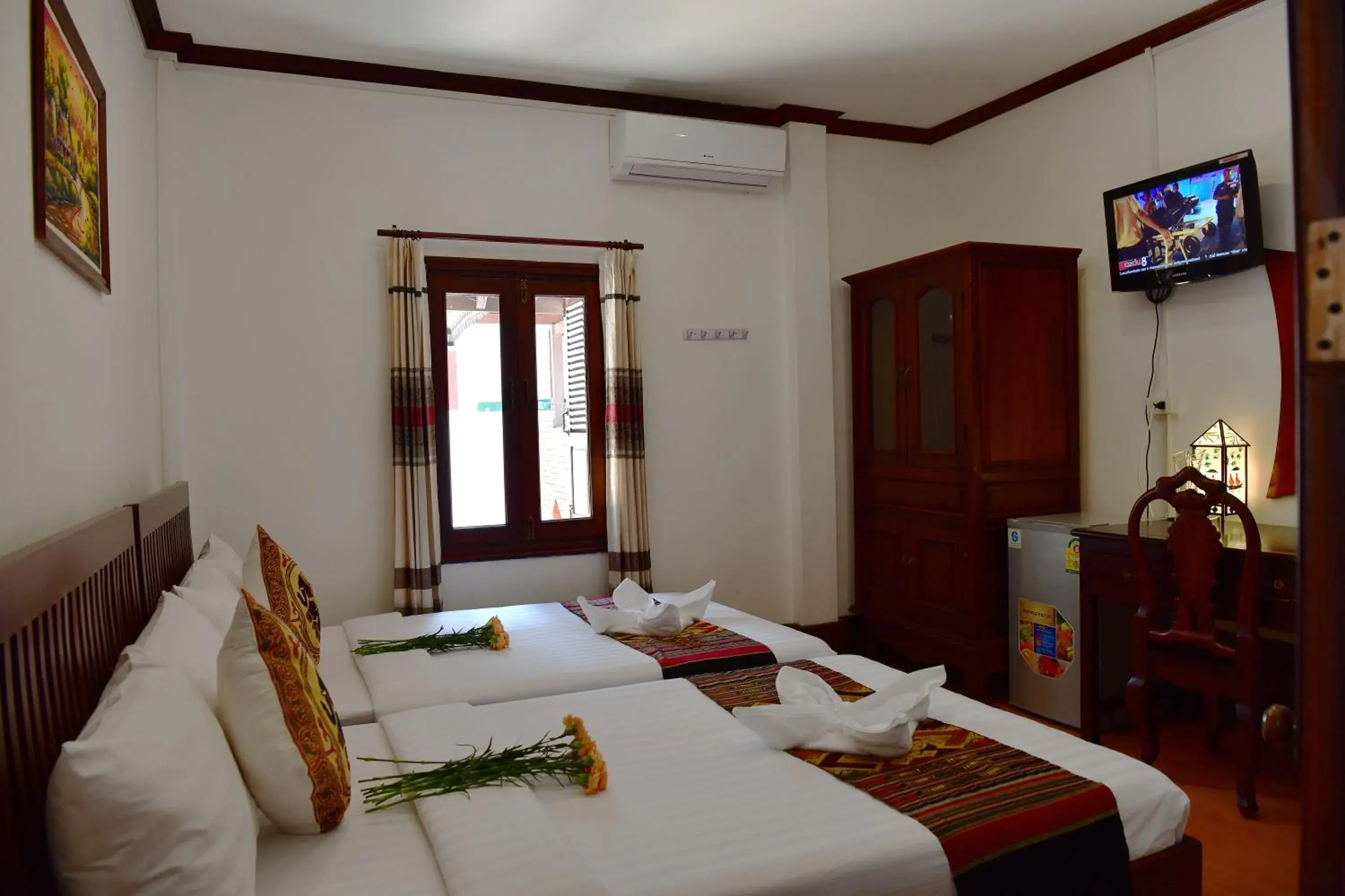 air conditioner, Bed in Thatsaphone Hotel air conditioner, Bed in Thatsaphone Hotel