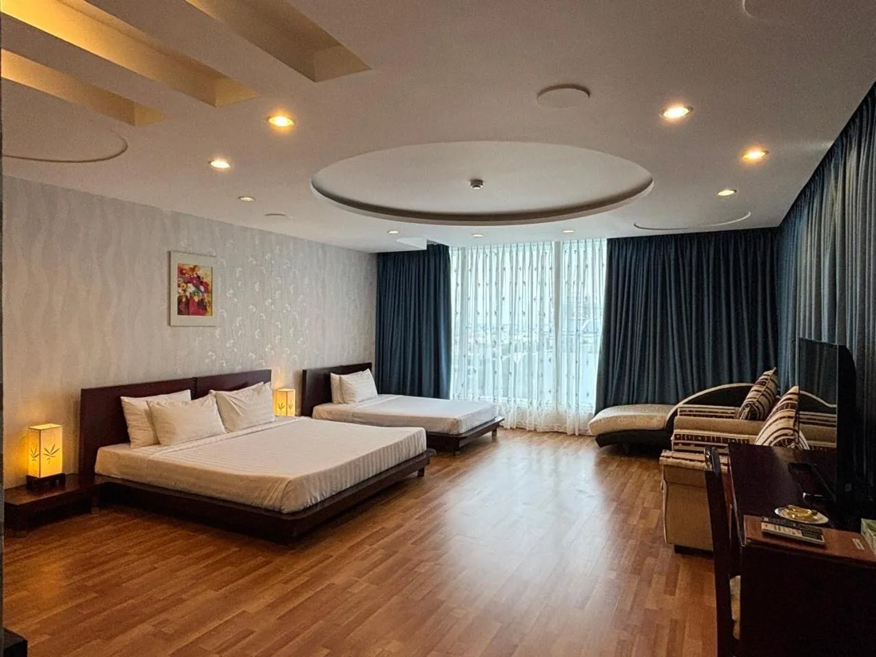 River view, Bed in Kim Tho Hotel