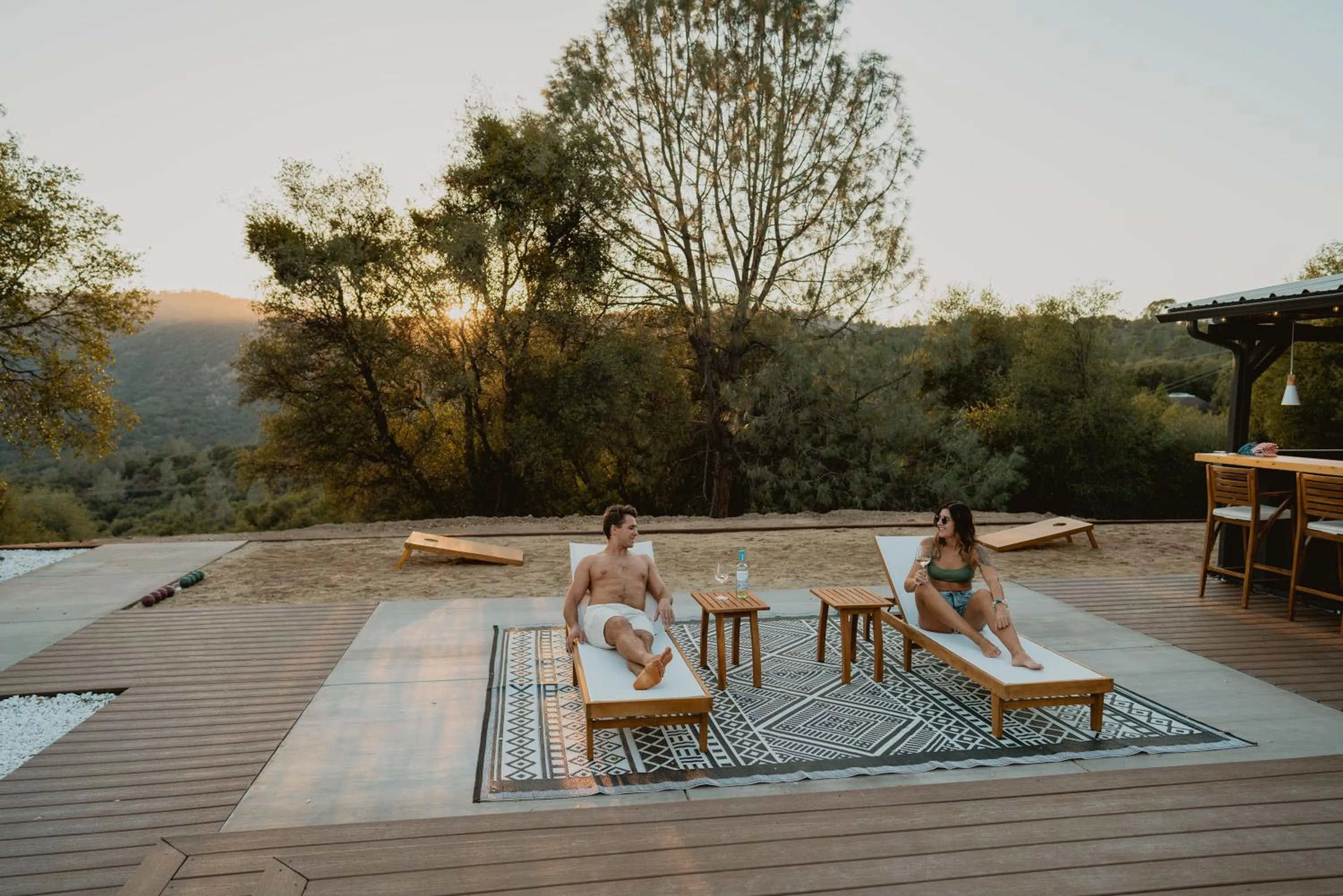 Patio in Boho chic oasis by Casa Oso with pool, spa and views