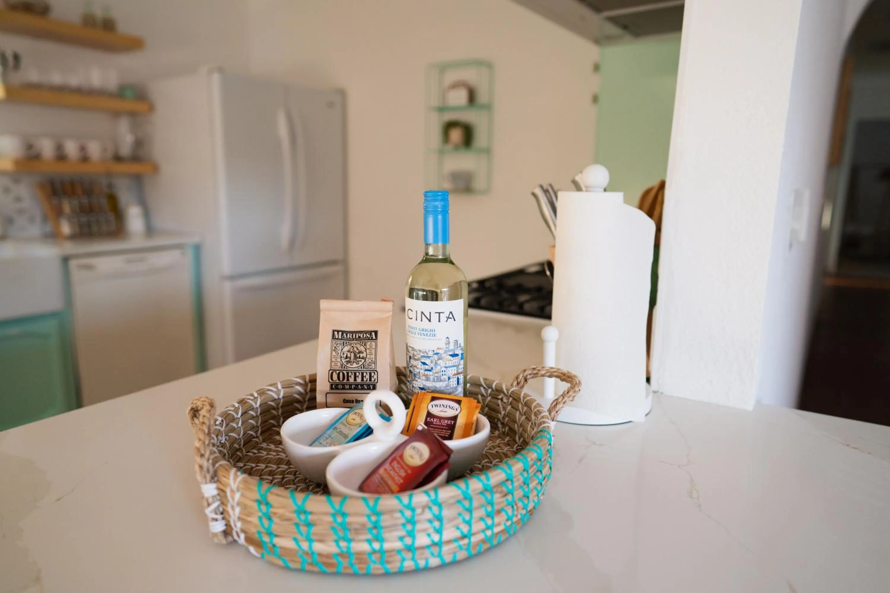 Kitchen or kitchenette in Boho chic oasis by Casa Oso with pool, spa and views