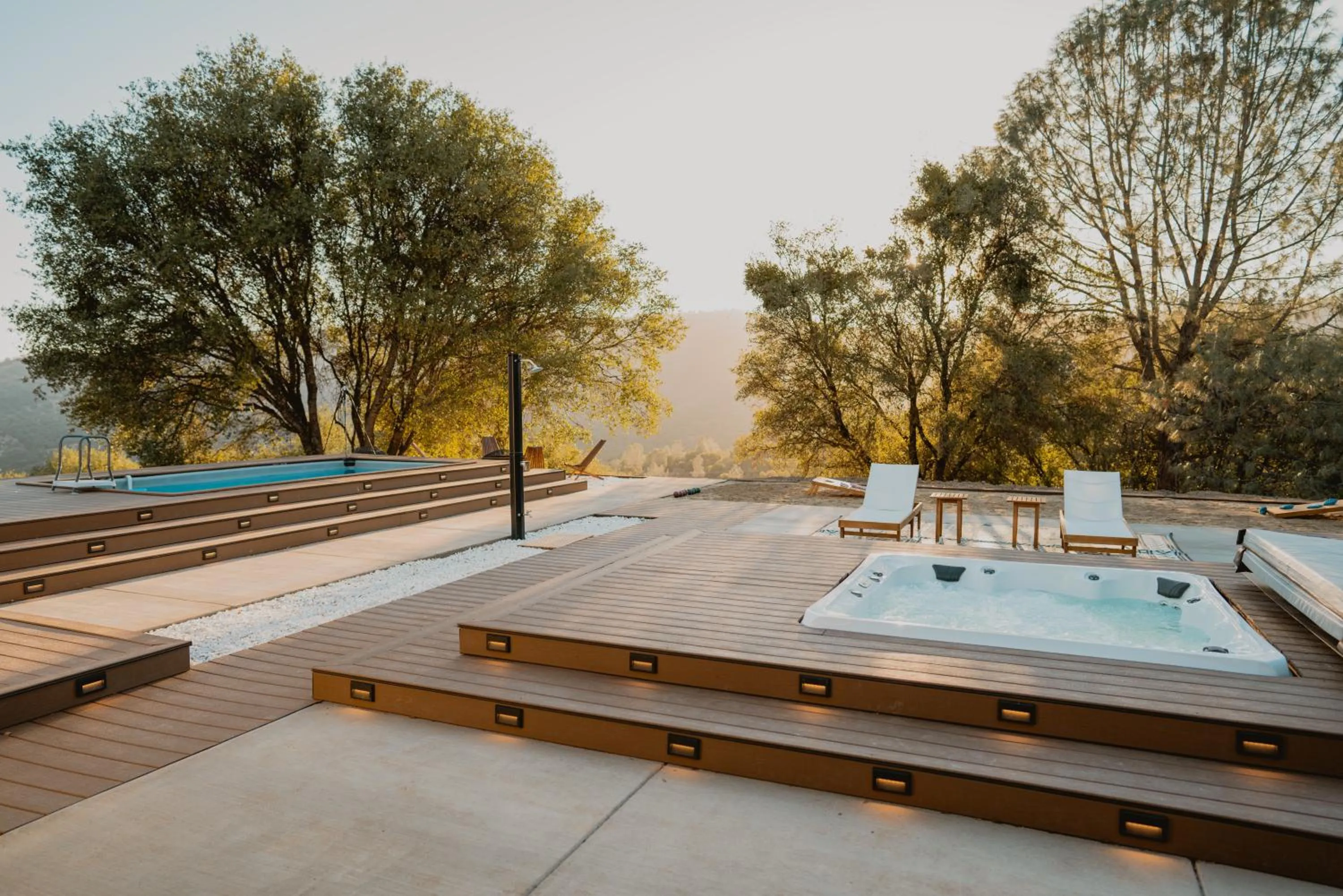 Patio in Boho chic oasis by Casa Oso with pool, spa and views