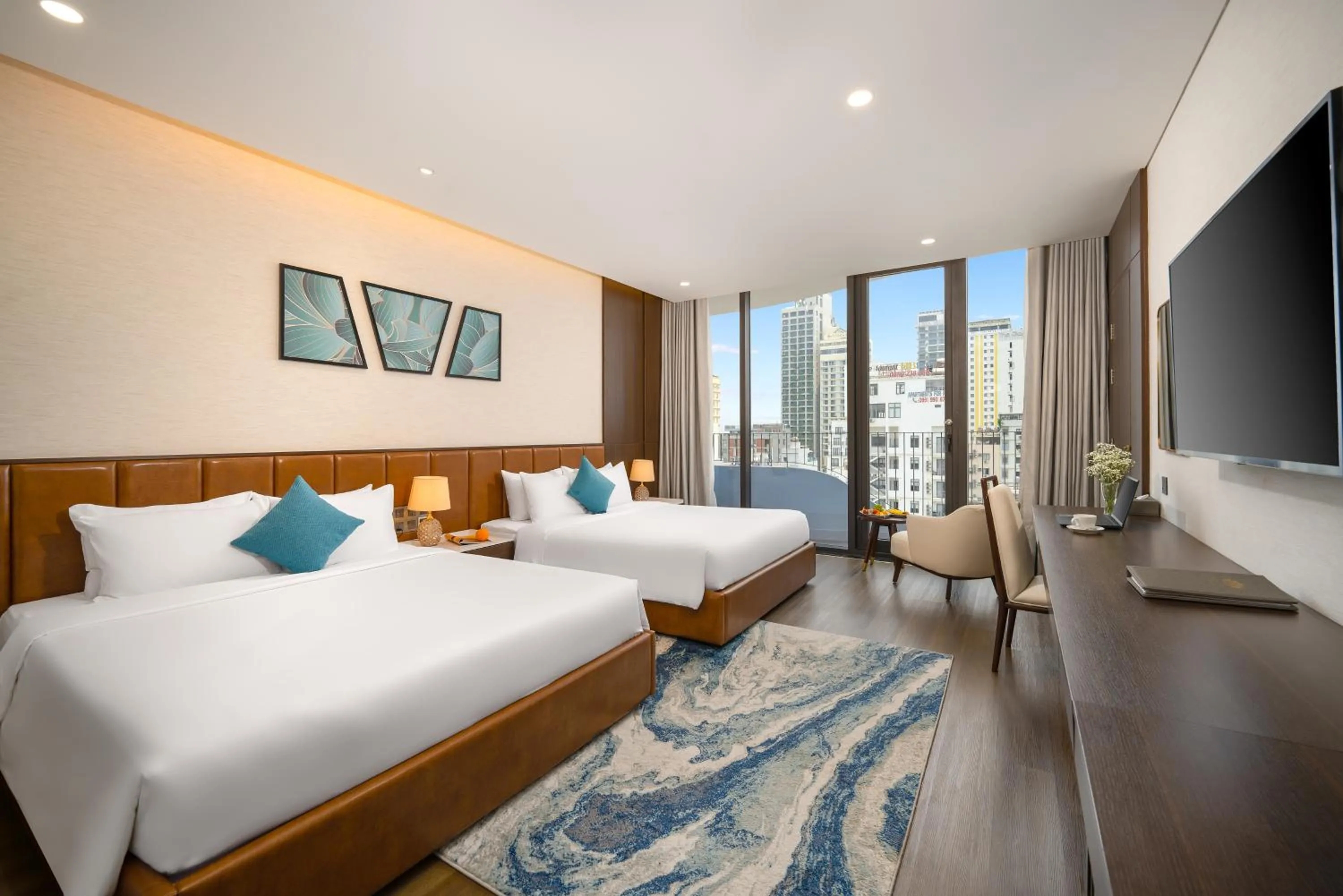 Bed in Golden Lotus Grand Da Nang - Panoramic Rooftop Bar & Daily Afternoon Tea