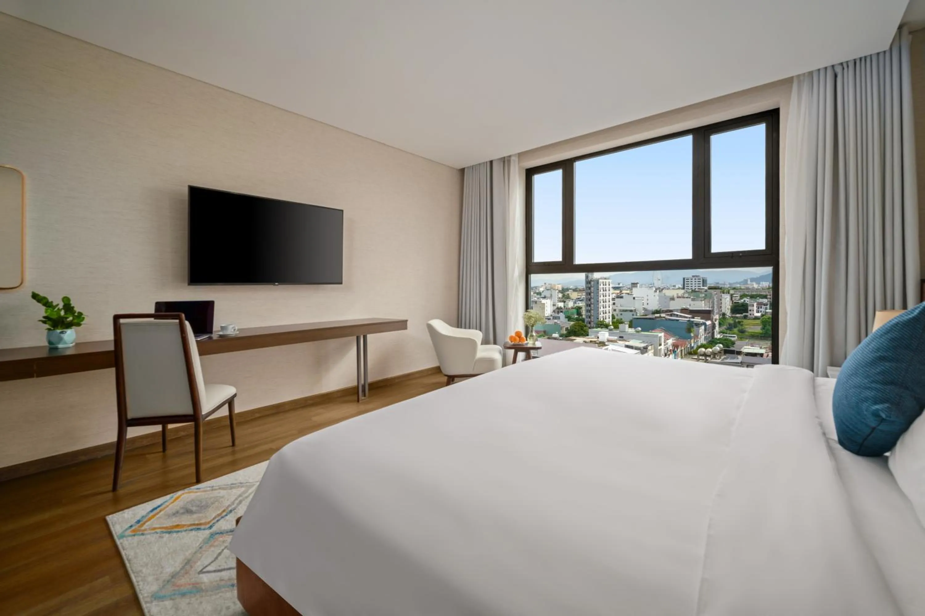 View (from property/room), Bed in Golden Lotus Grand Da Nang - Panoramic Rooftop Bar & Daily Afternoon Tea