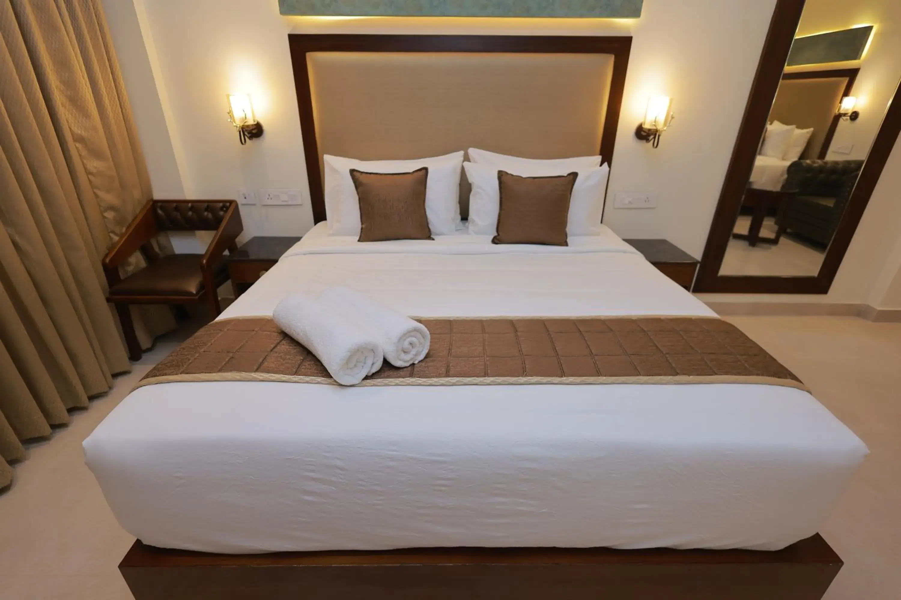 Bed in Hotel Comorin Grand Bed in Hotel Comorin Grand