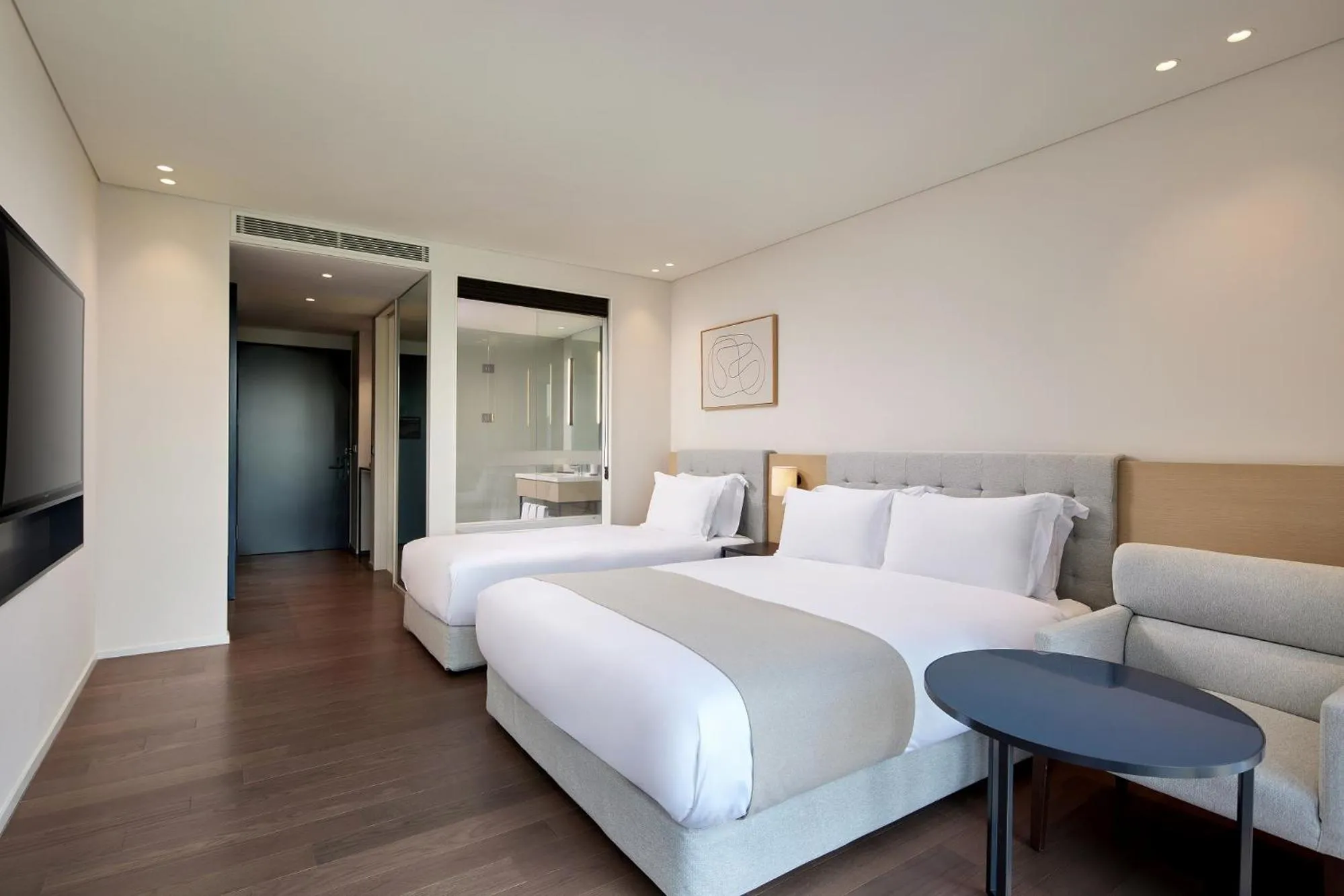 Bed in Shilla Stay Yeosu Expo Station