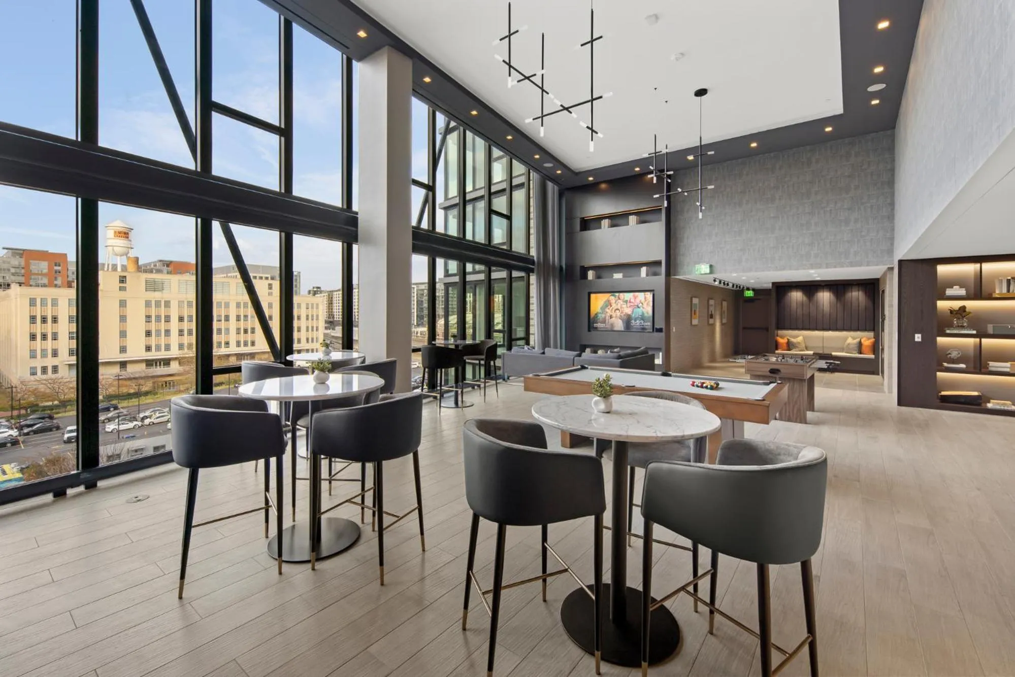 Communal lounge/ TV room in Global Luxury Suites at Capitol Hill