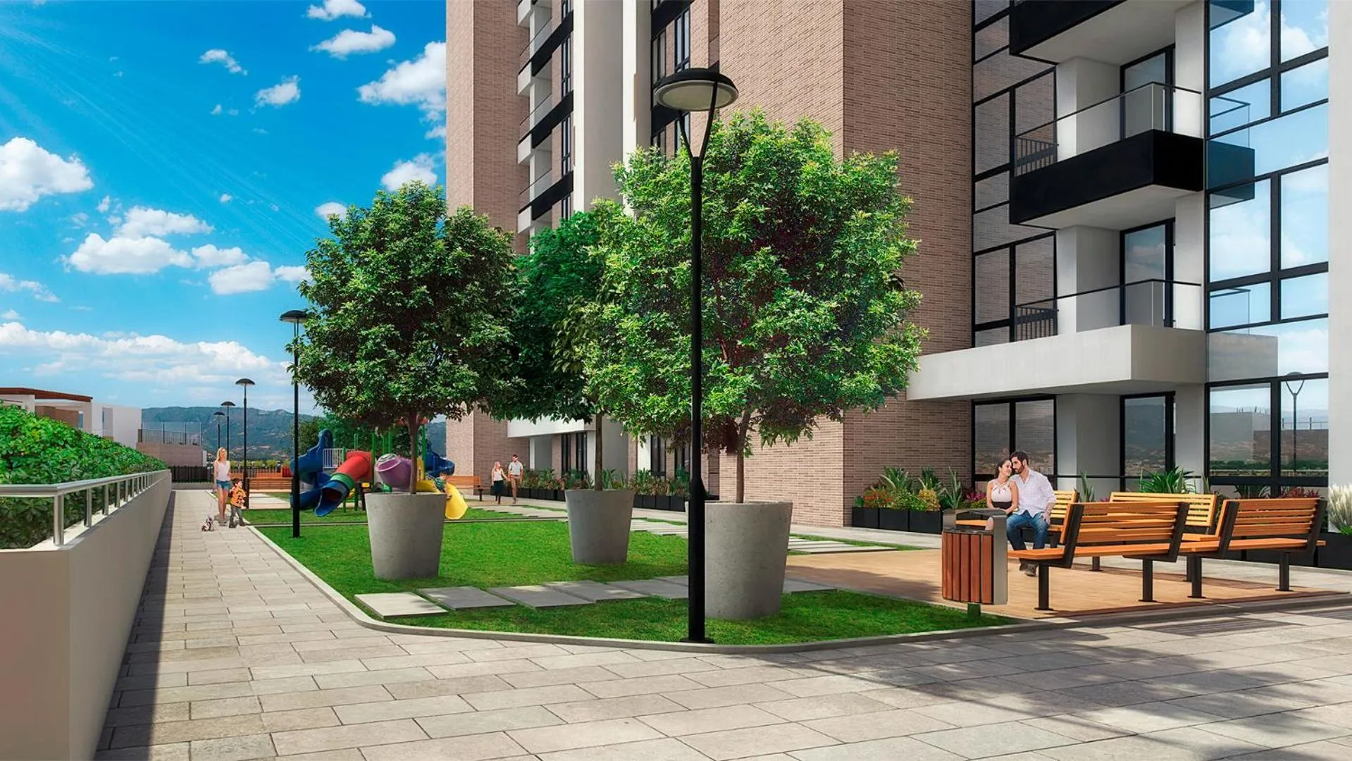 Patio in Moderno y cómodo apartamento en Puerta del Sol