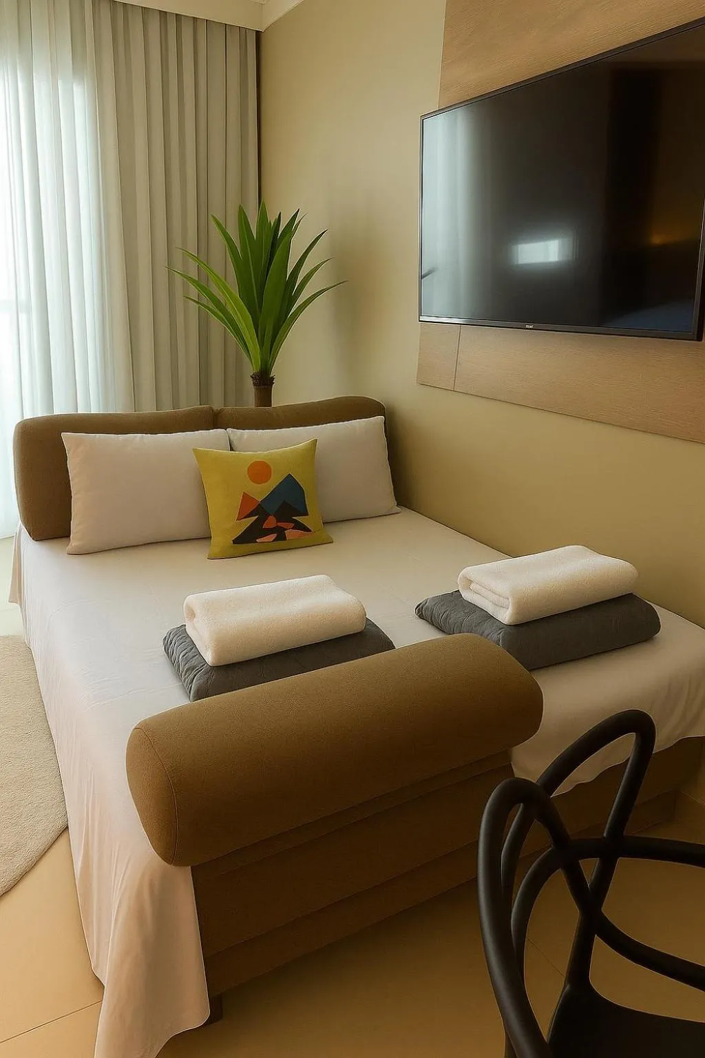 Seating area, Bed in Flat PRAIA Home Experience Dante Michelini