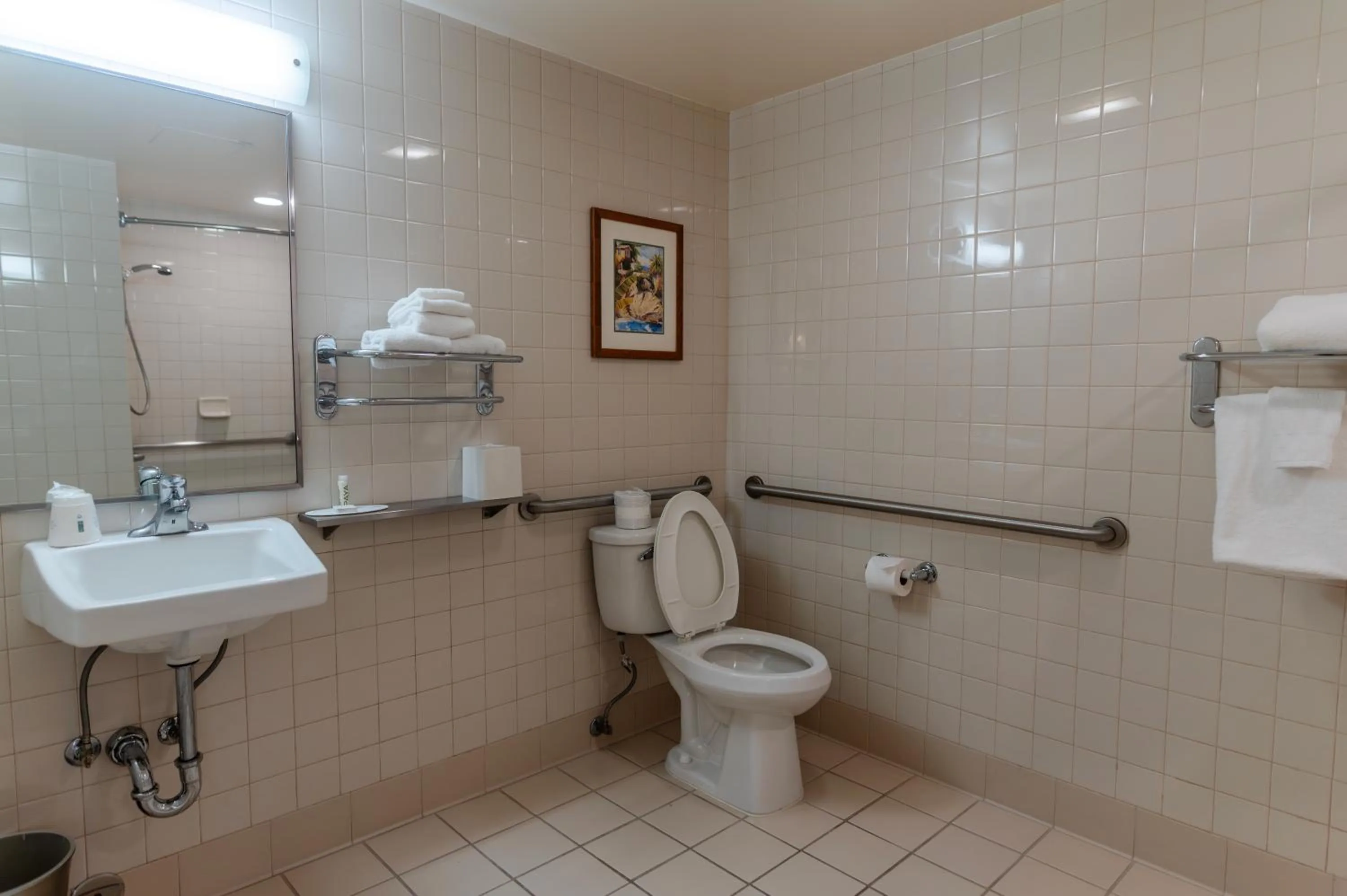 Toilet in Howard Johnson by Wyndham Anaheim Hotel and Water Playground