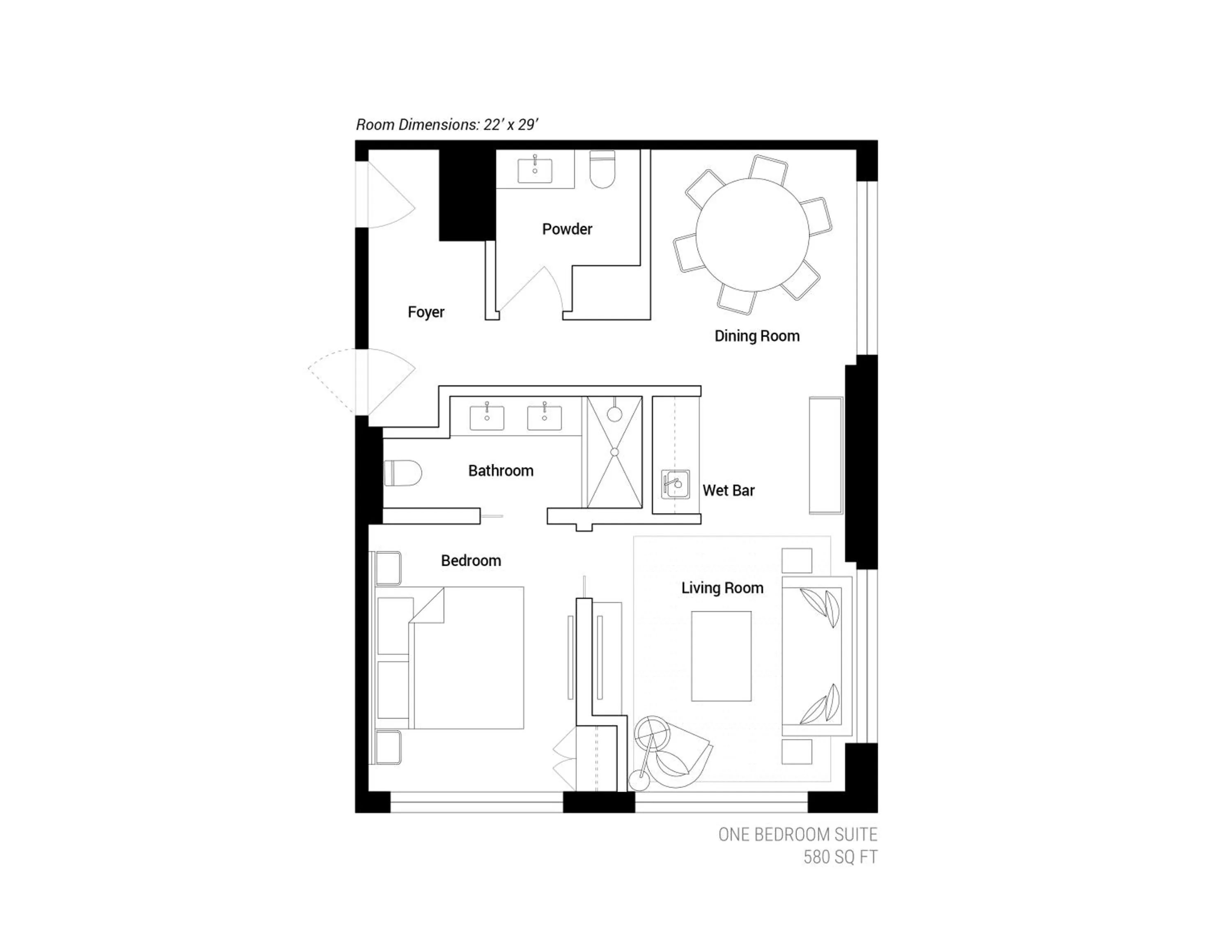 Floor plan in Arlo Wynwood Miami