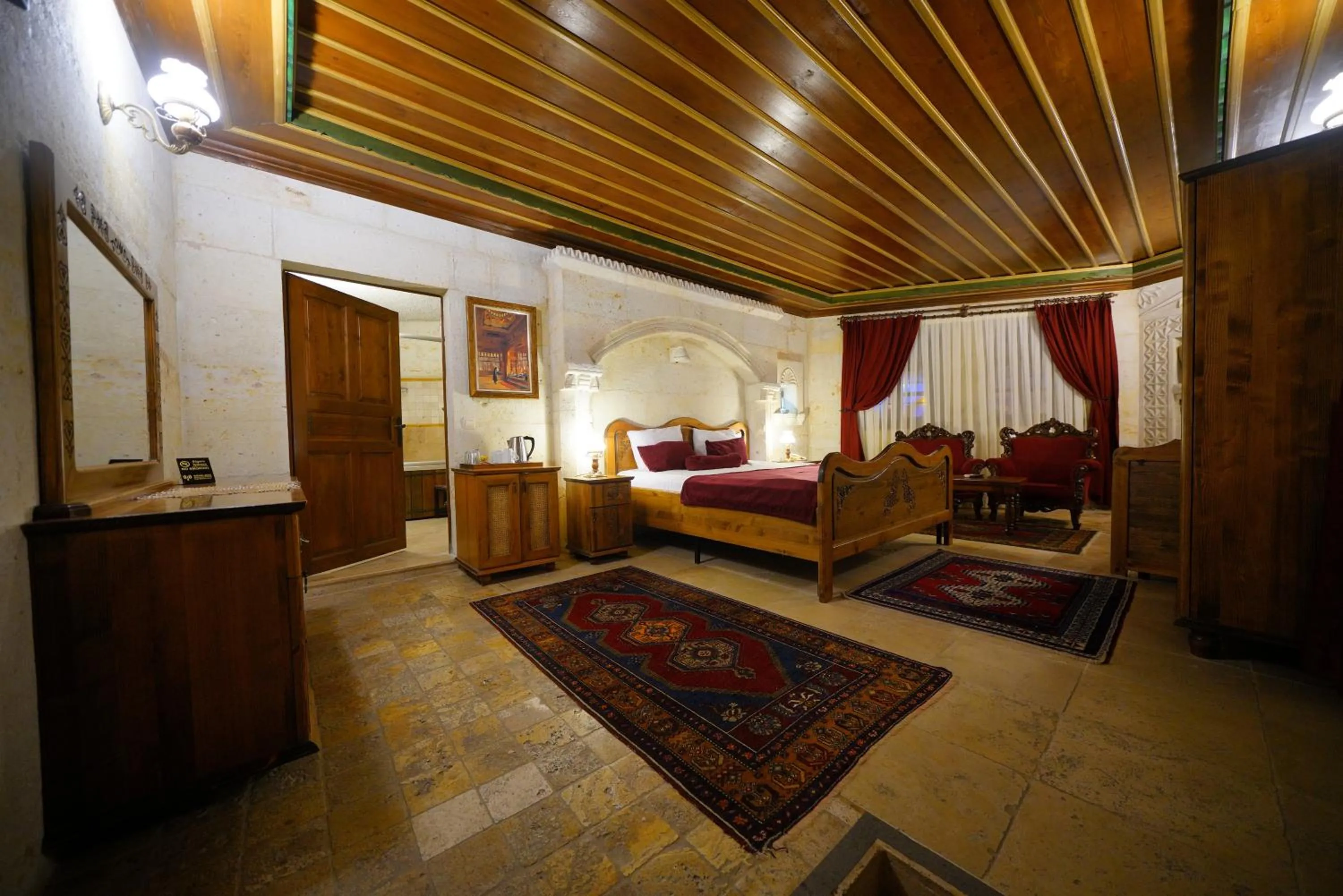 Bed in Harman Cave Hotel