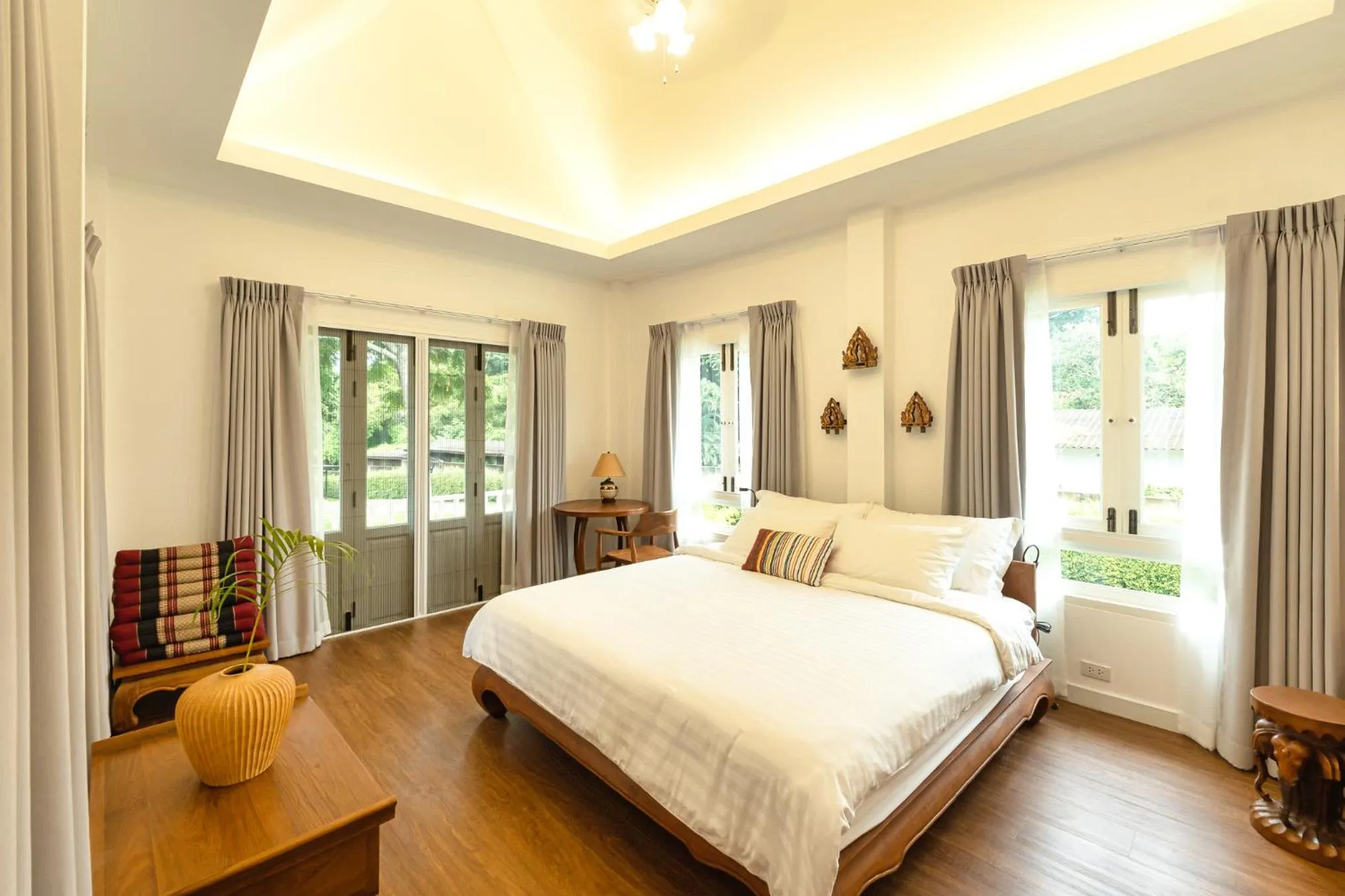 Bedroom, Bed in Phi Private Villa: Luxury Thai with Riverview