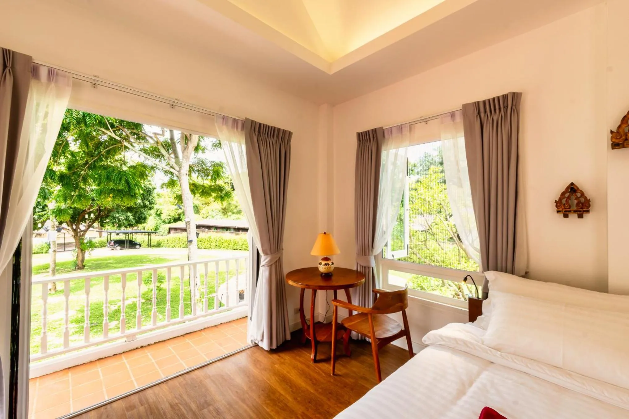 Bedroom, Bed in Phi Private Villa: Luxury Thai with Riverview