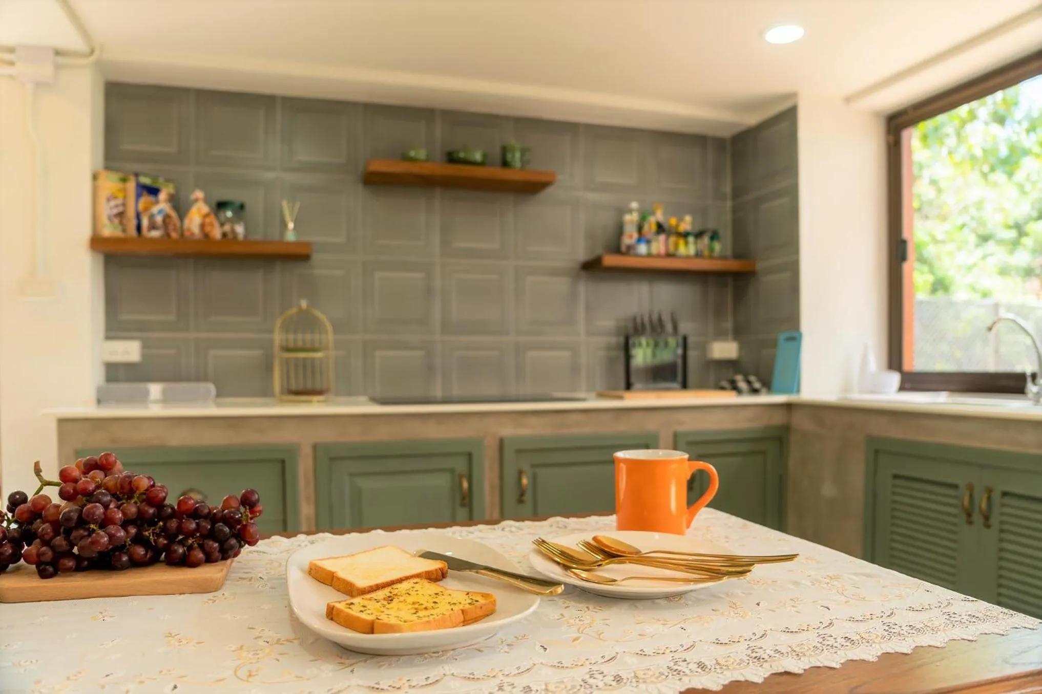 Kitchen or kitchenette in Phi Private Villa: Luxury Thai with Riverview