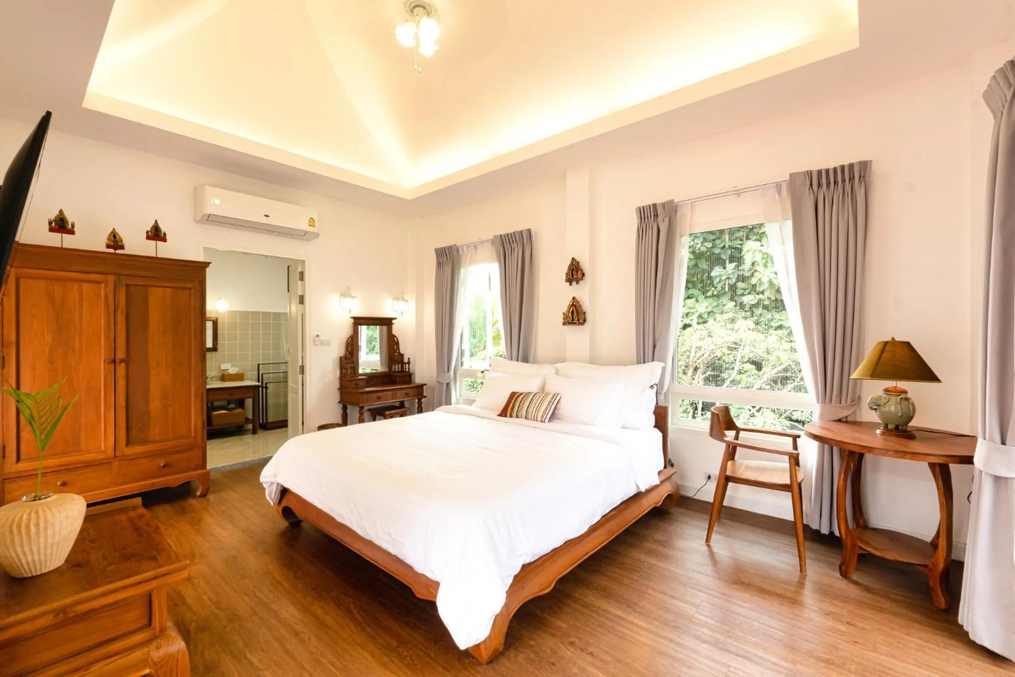 Bedroom, Bed in Phi Private Villa: Luxury Thai with Riverview