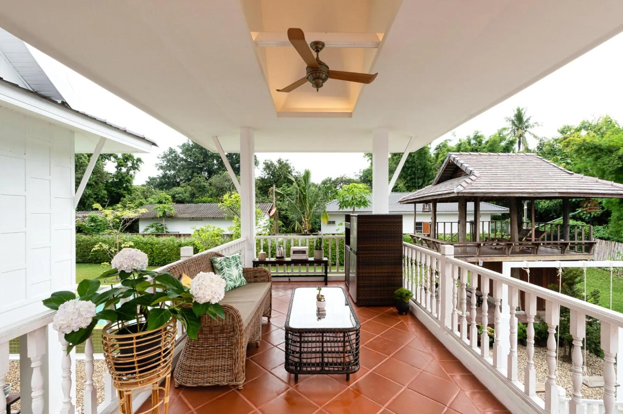 Patio in Phi Private Villa: Luxury Thai with Riverview