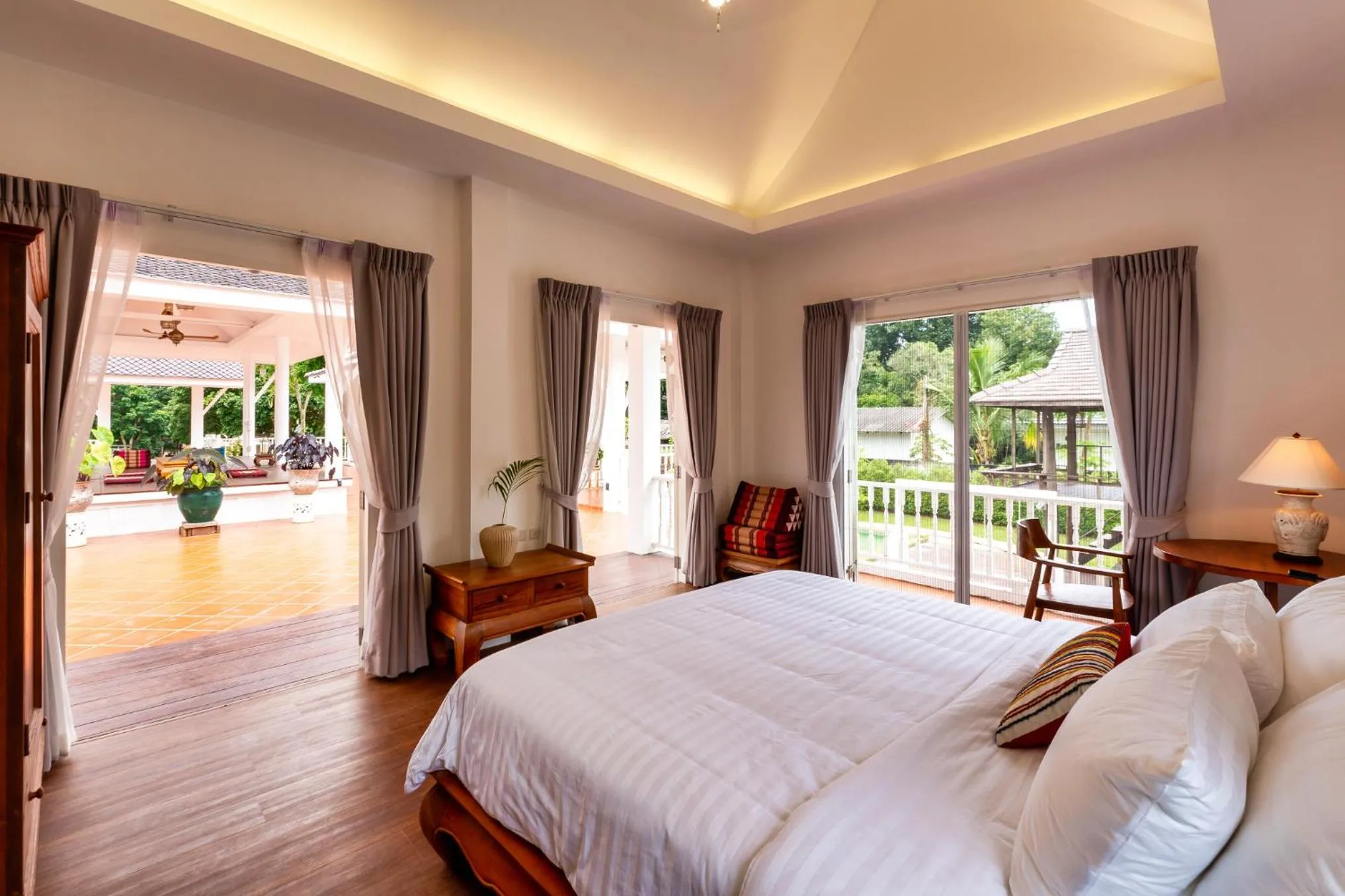 Bedroom, Bed in Phi Private Villa: Luxury Thai with Riverview
