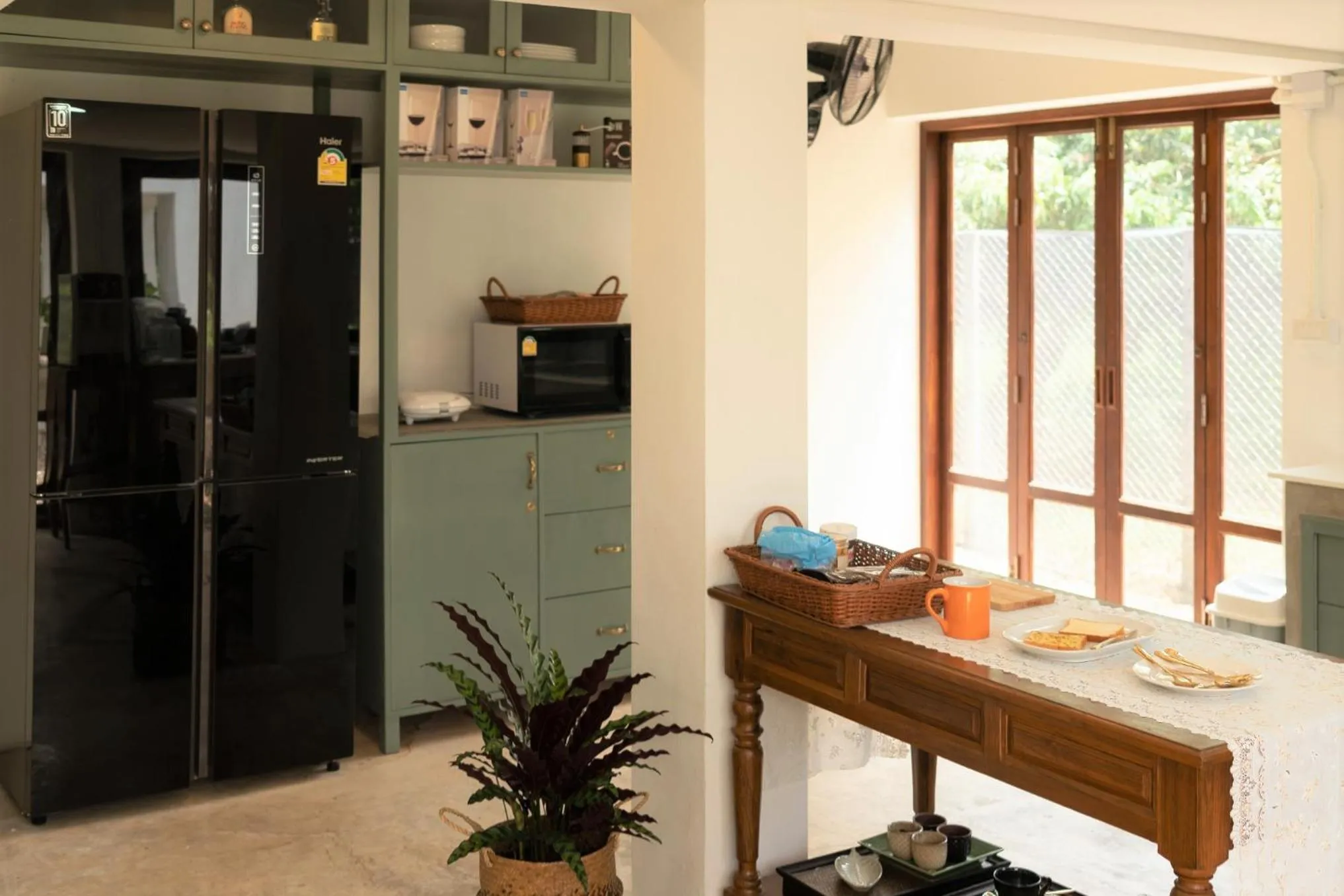 Kitchen or kitchenette in Phi Private Villa: Luxury Thai with Riverview