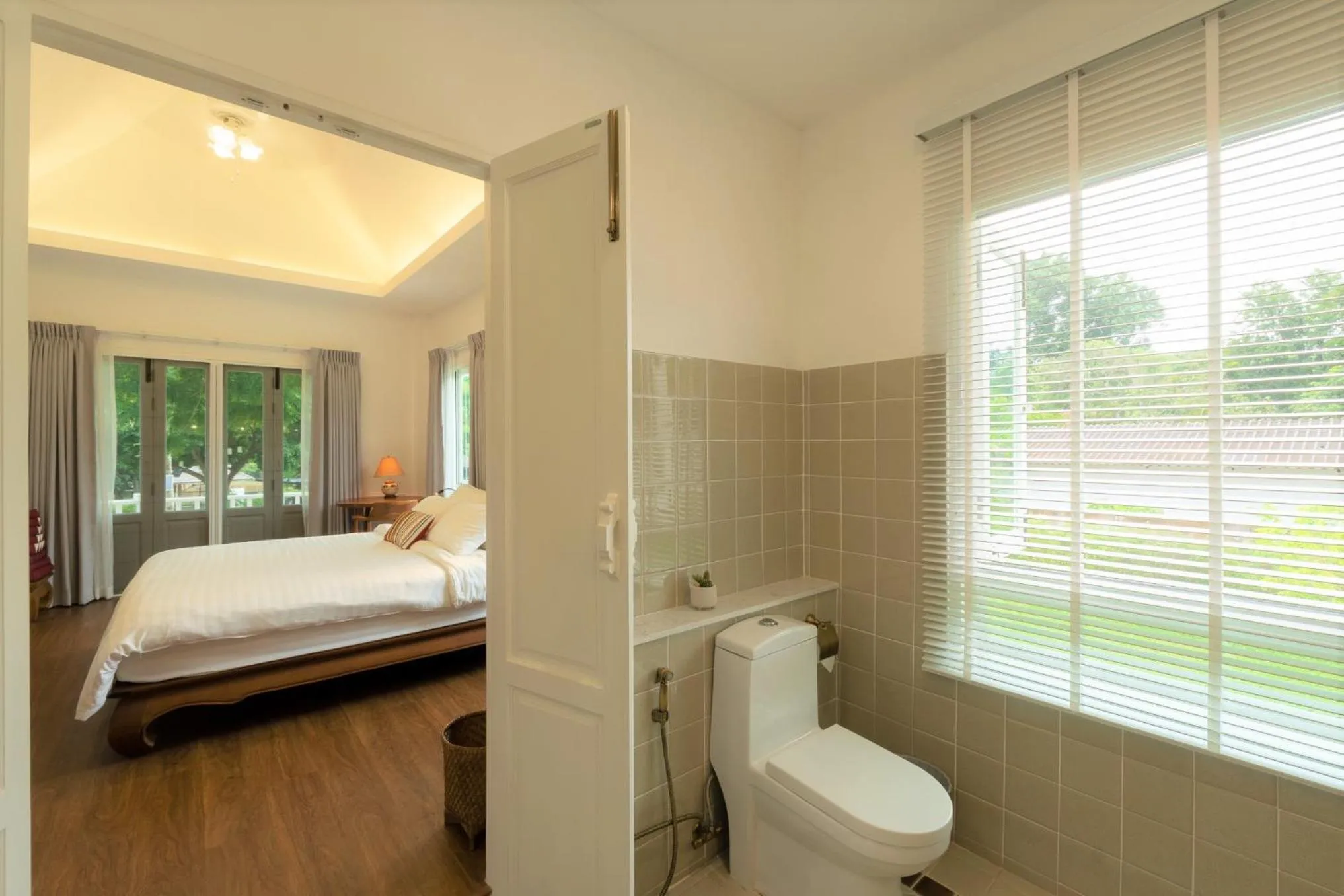 Bed in Phi Private Villa: Luxury Thai with Riverview