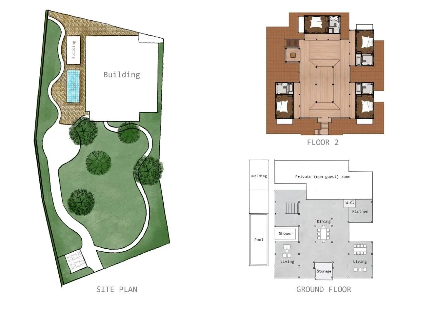 Floor plan in Phi Private Villa: Luxury Thai with Riverview