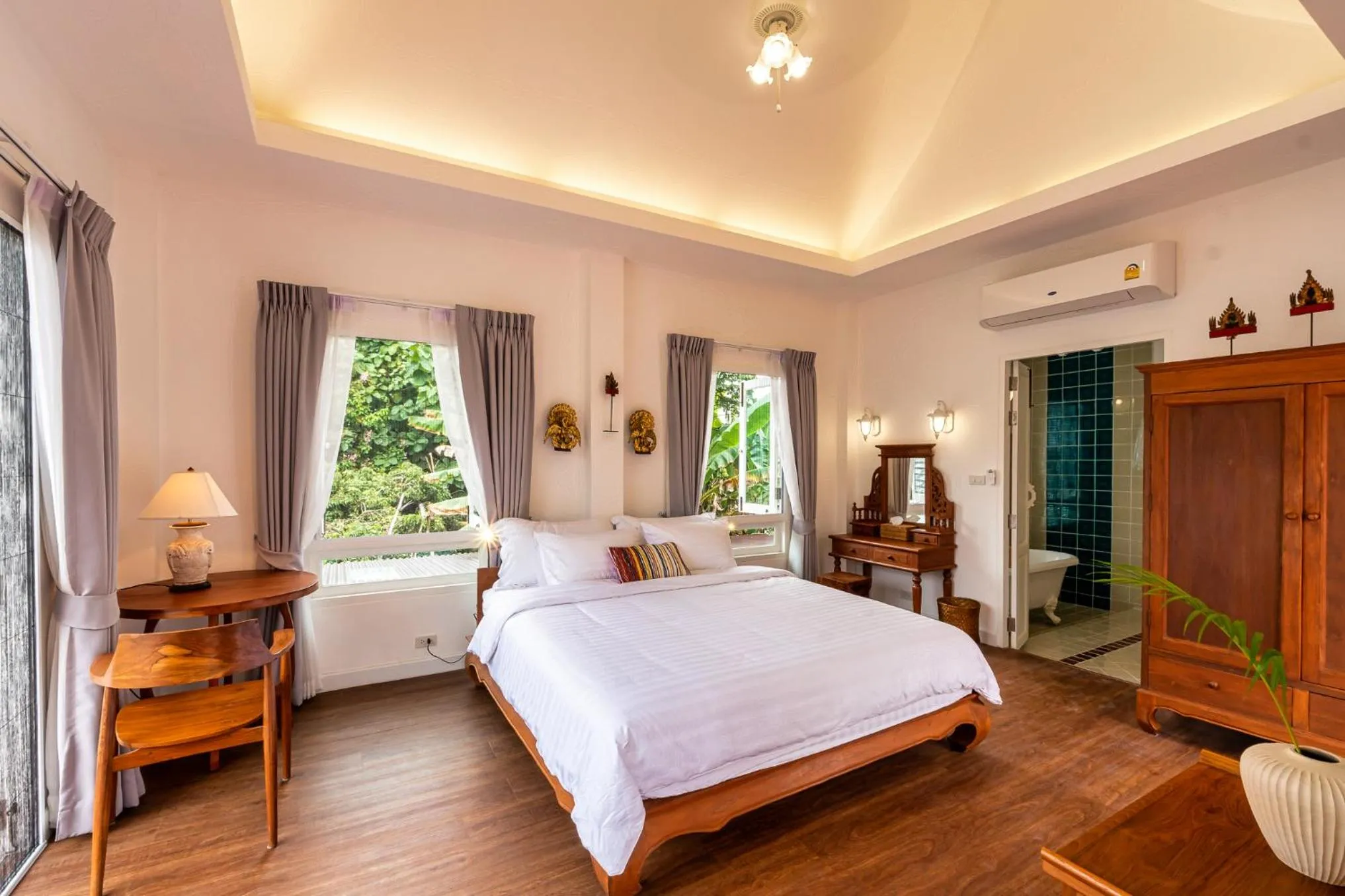 Bedroom, Bed in Phi Private Villa: Luxury Thai with Riverview
