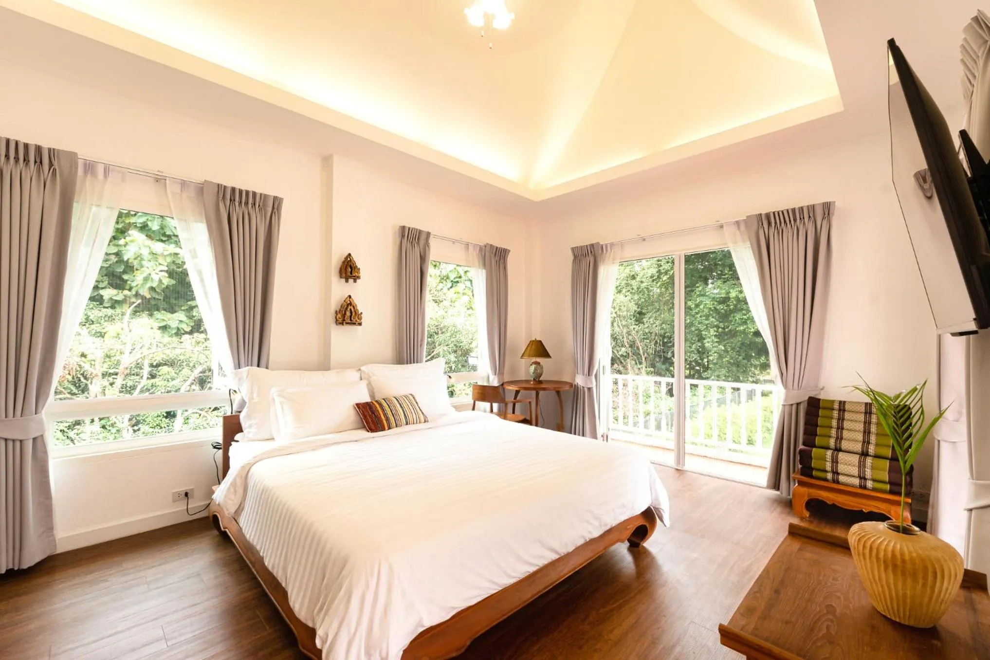 Bedroom, Bed in Phi Private Villa: Luxury Thai with Riverview