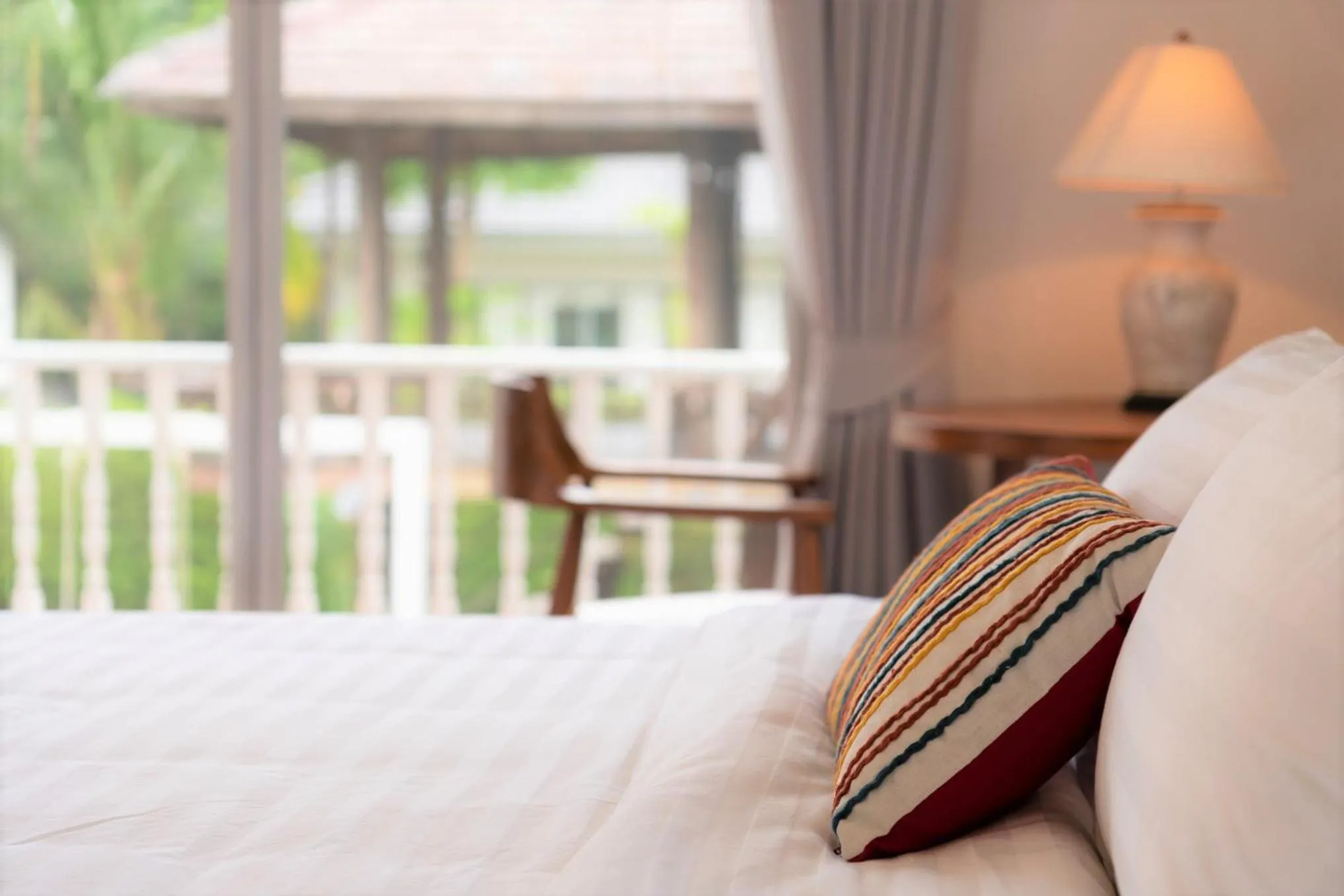 Bed in Phi Private Villa: Luxury Thai with Riverview