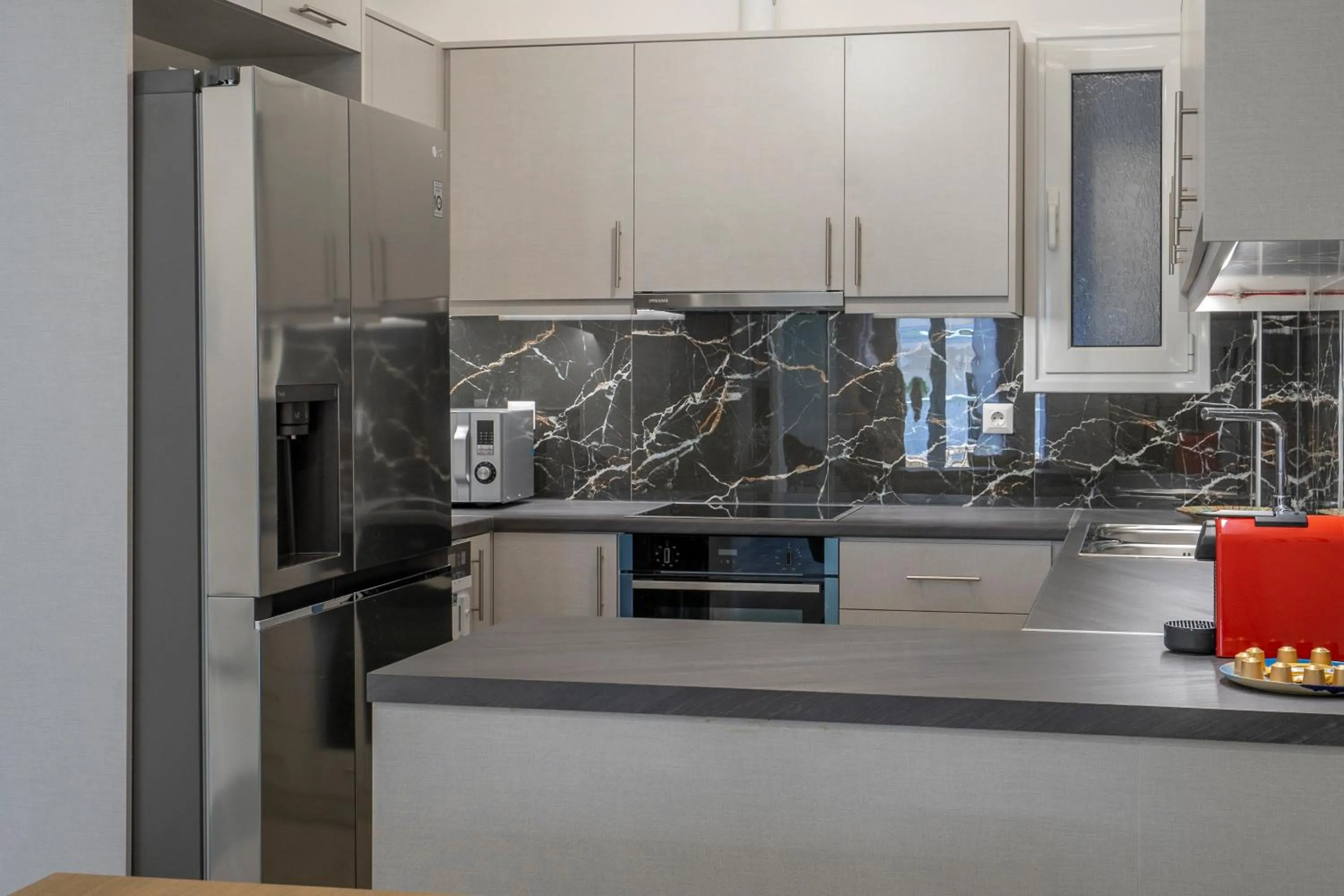 Kitchen or kitchenette in 2 Bedroom condo with dream balcony