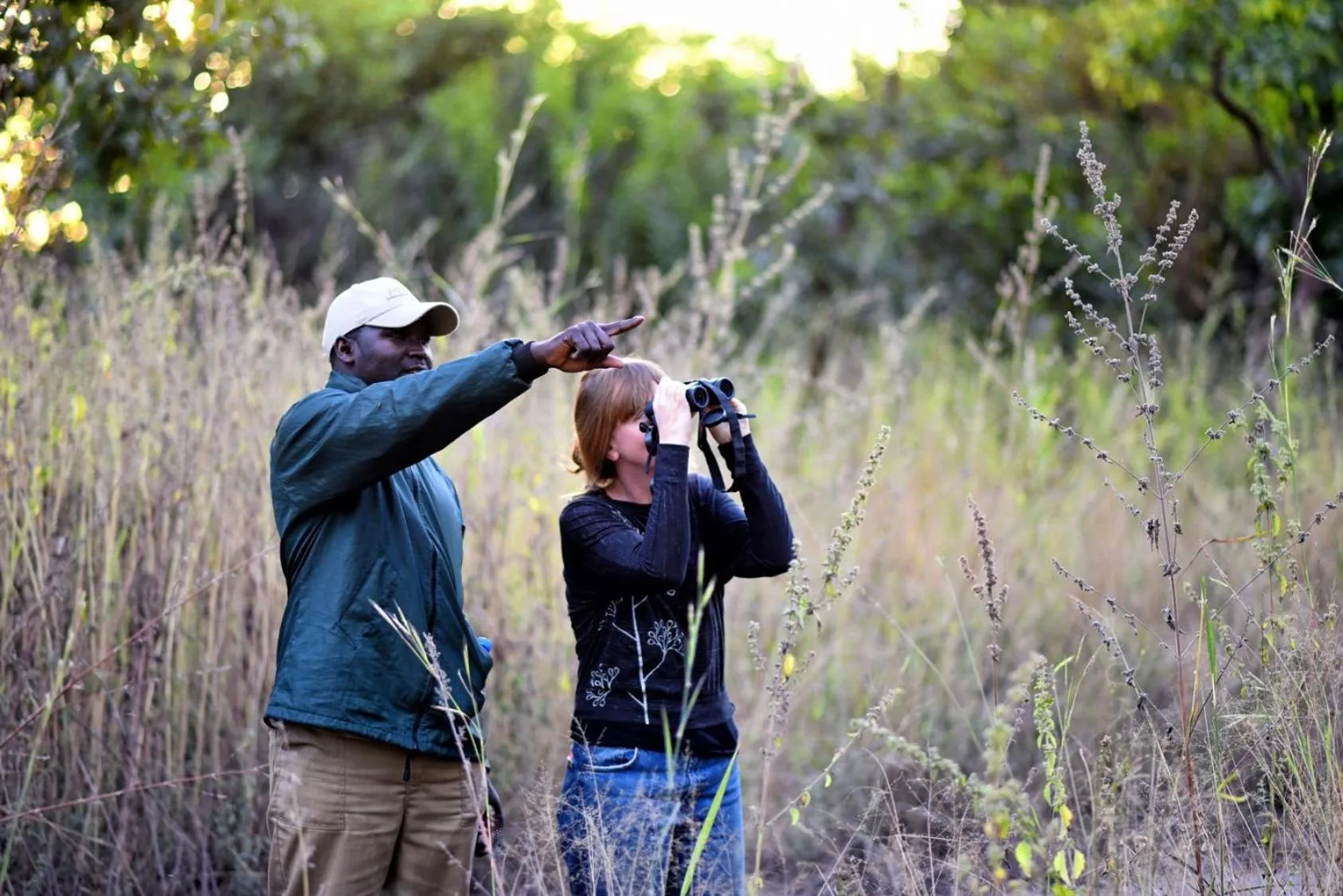 People in Fathala Wildlife Reserve