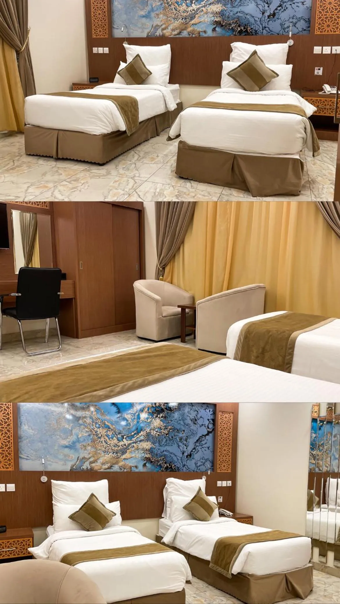 Bed in Taj Aleiman Hotel 