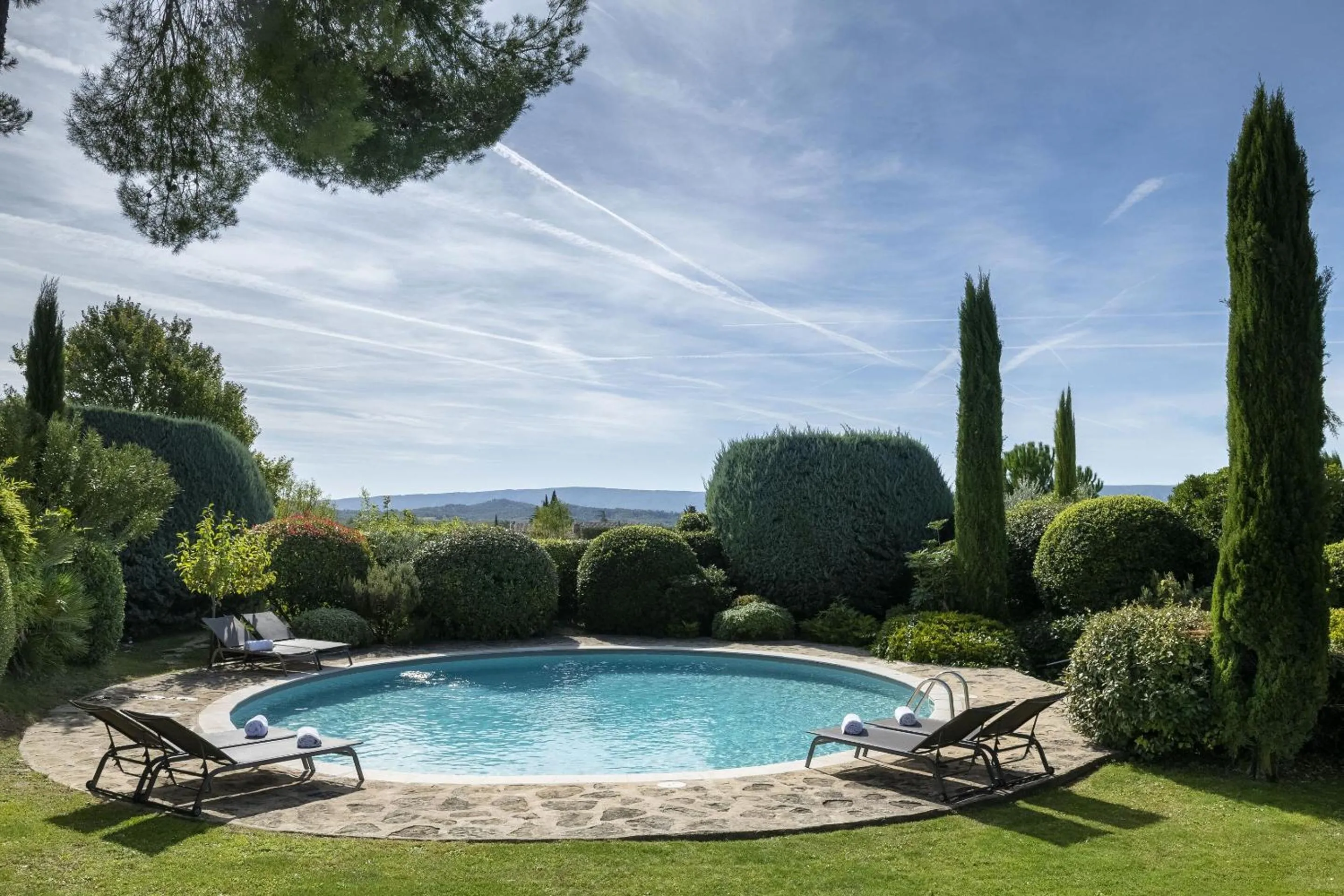 Pool view in Mas De Rosemarie