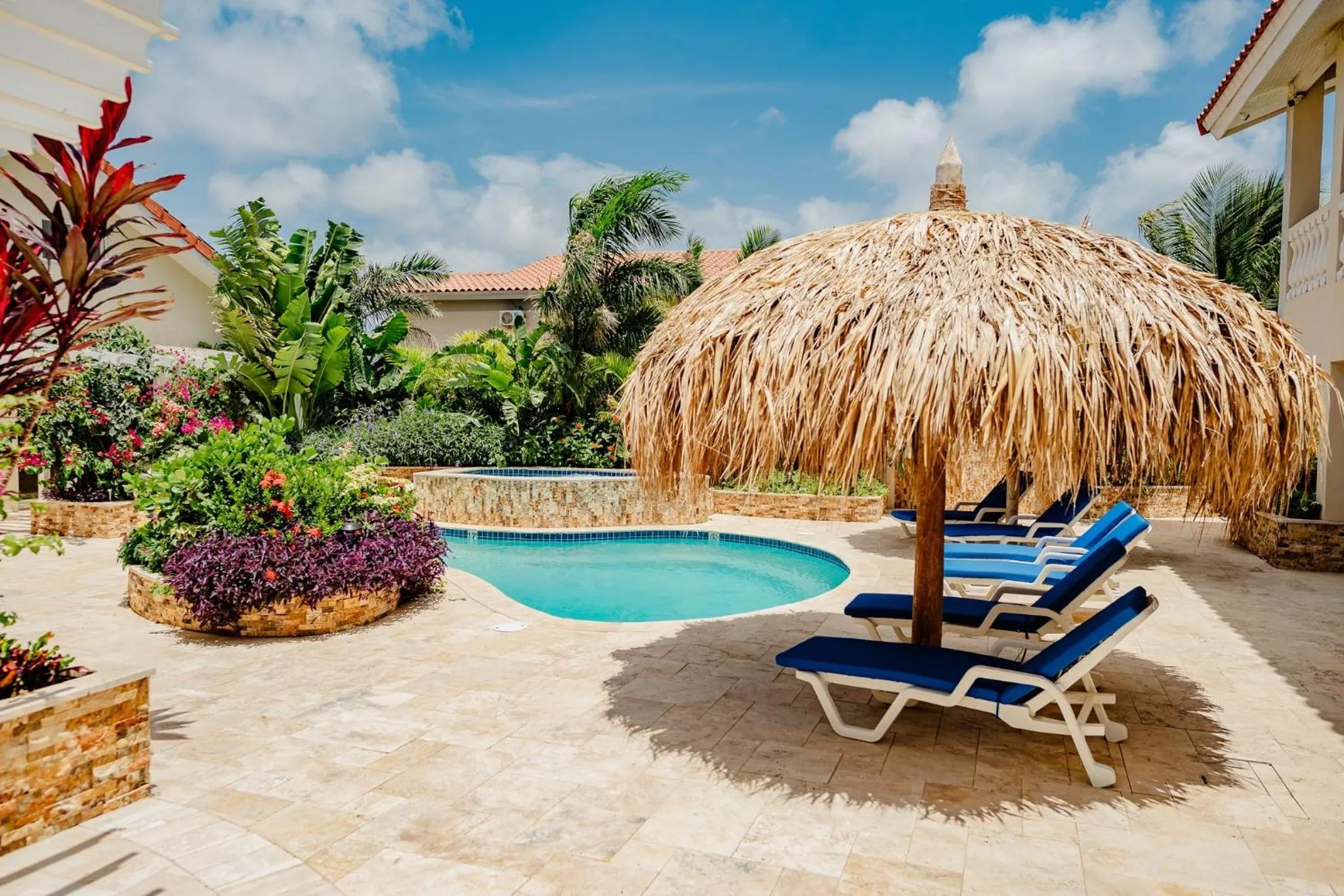 Garden in Elegant 2-bedroom apartment 2 km from Eagle beach
