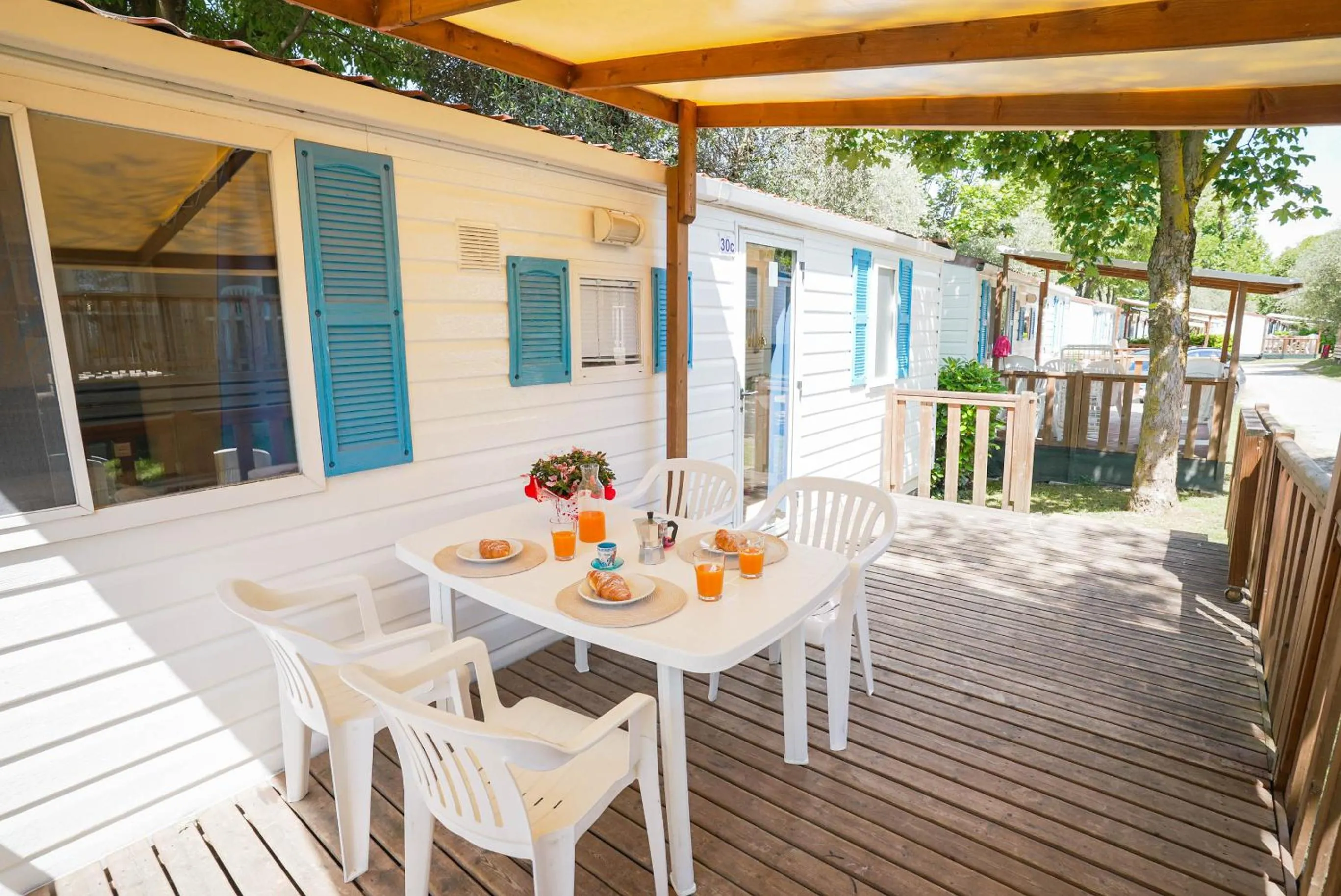 Balcony/Terrace in Happy Camp Mobile Homes in Brioni Sunny Camping