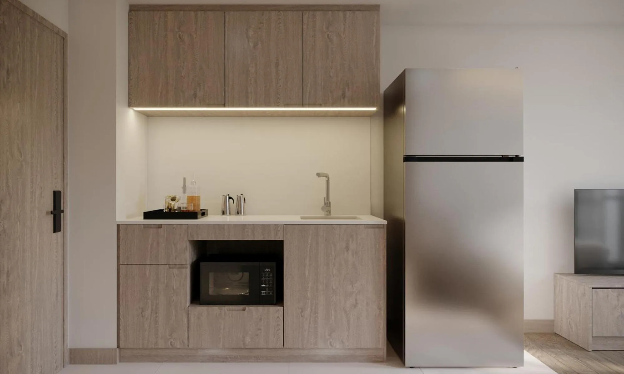 Kitchen or kitchenette in Leon Lasalle Hotel and Residences