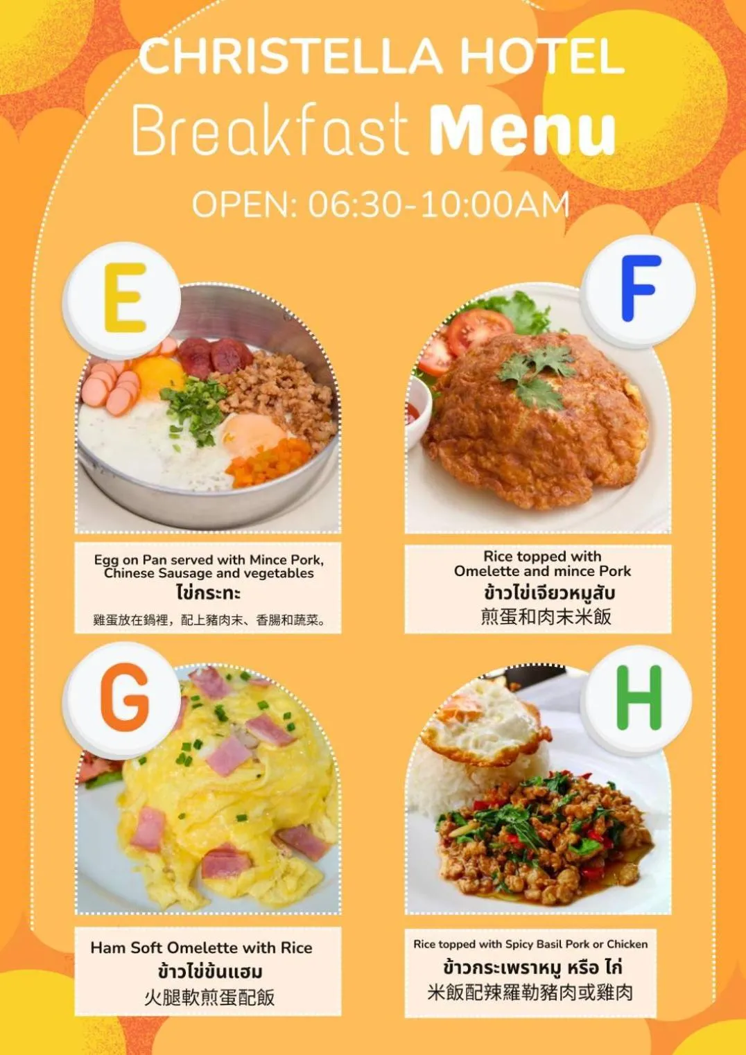 Breakfast in Christella Hotel Laemchabang