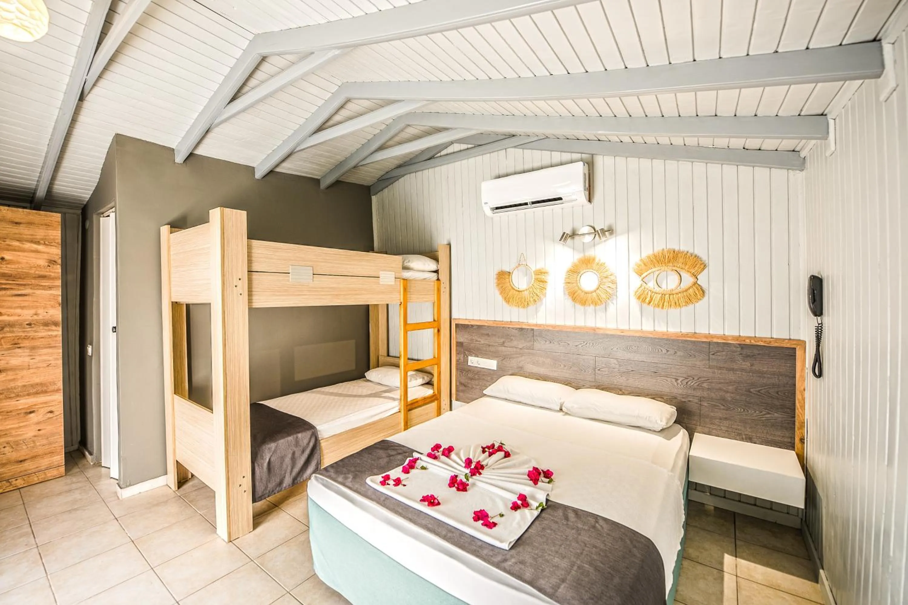 Bed in Leda Beach Hotel