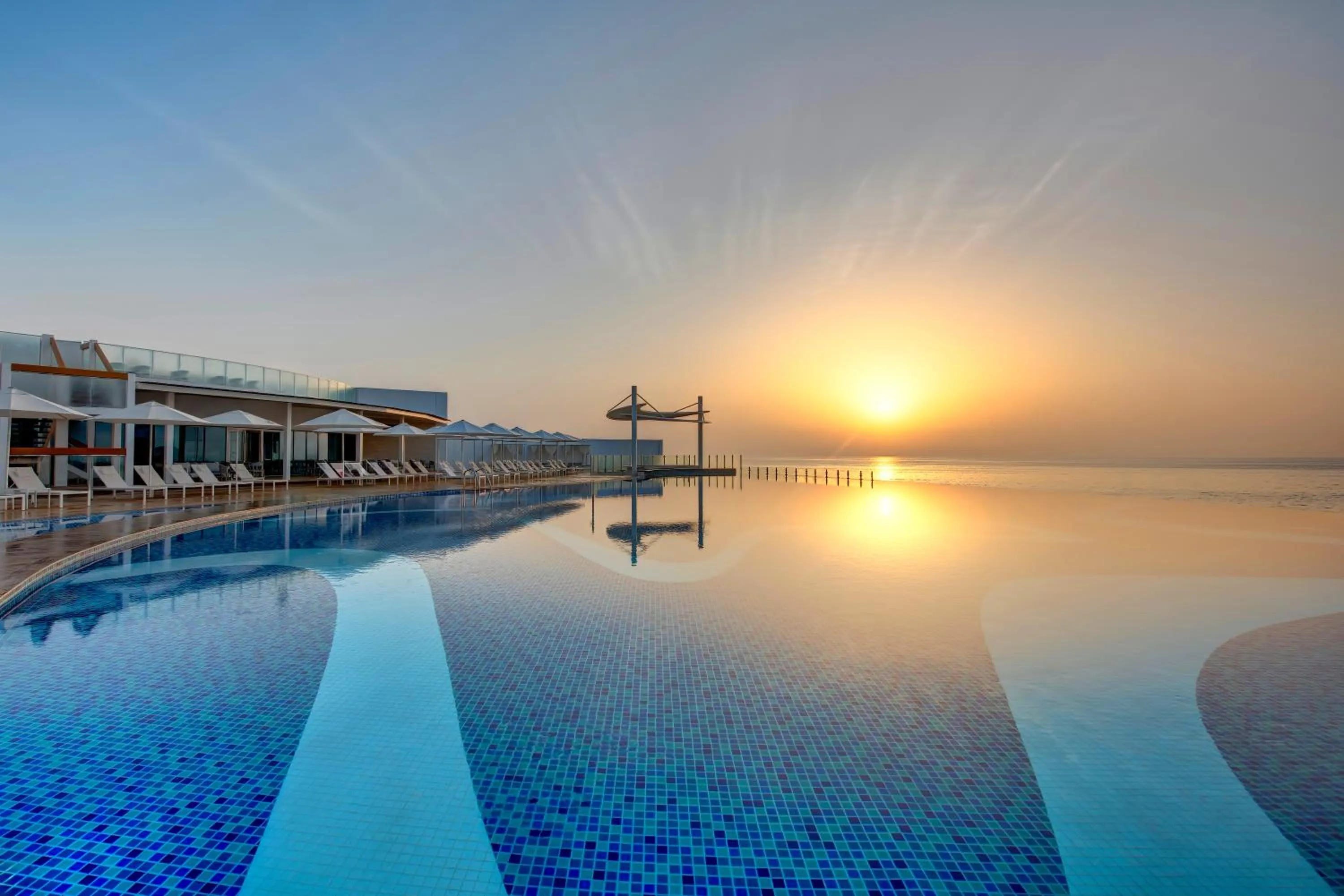 Pool view in Royal M Al Aqah Beach Resort by Gewan