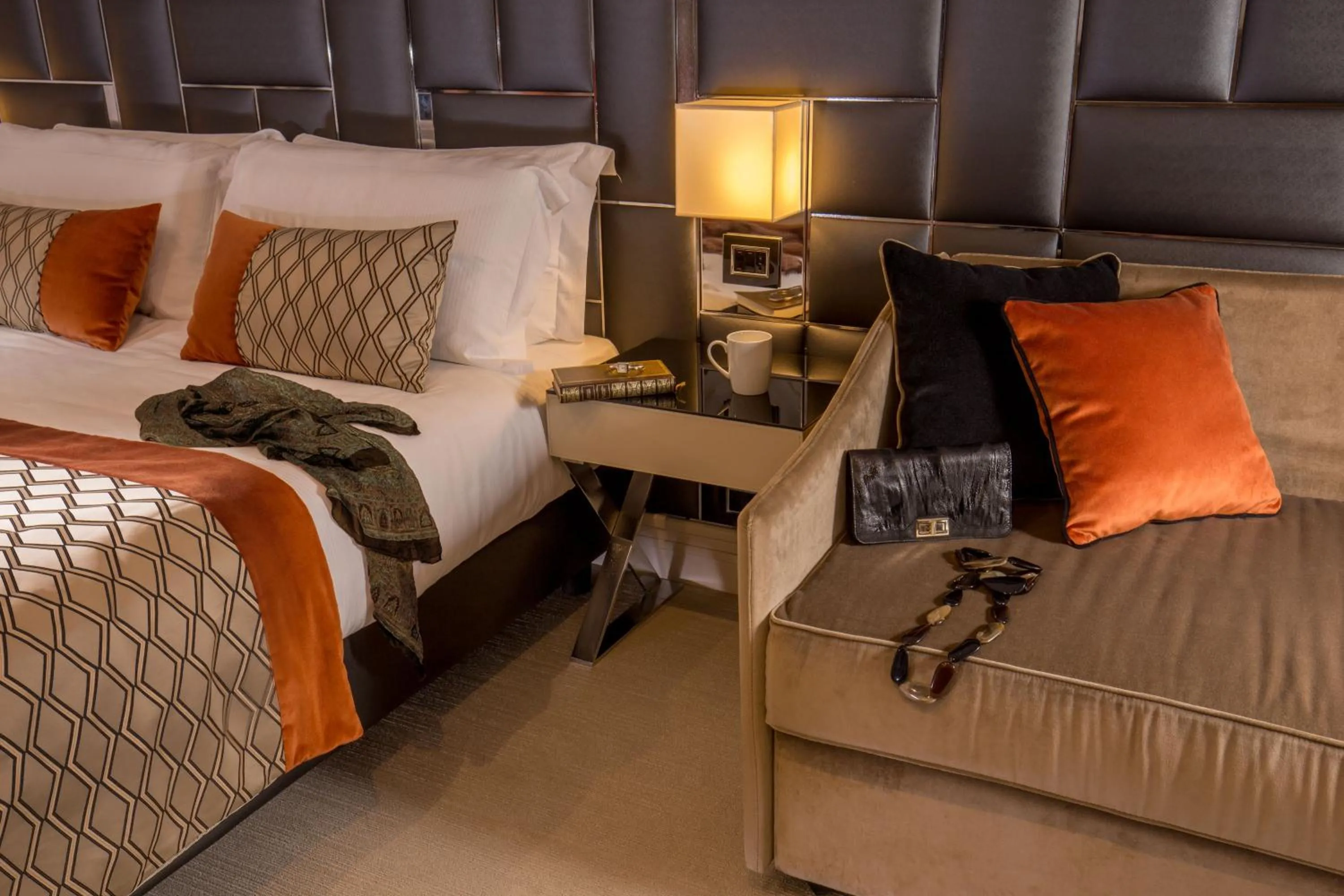 Decorative detail, Bed in Hotel Gioberti