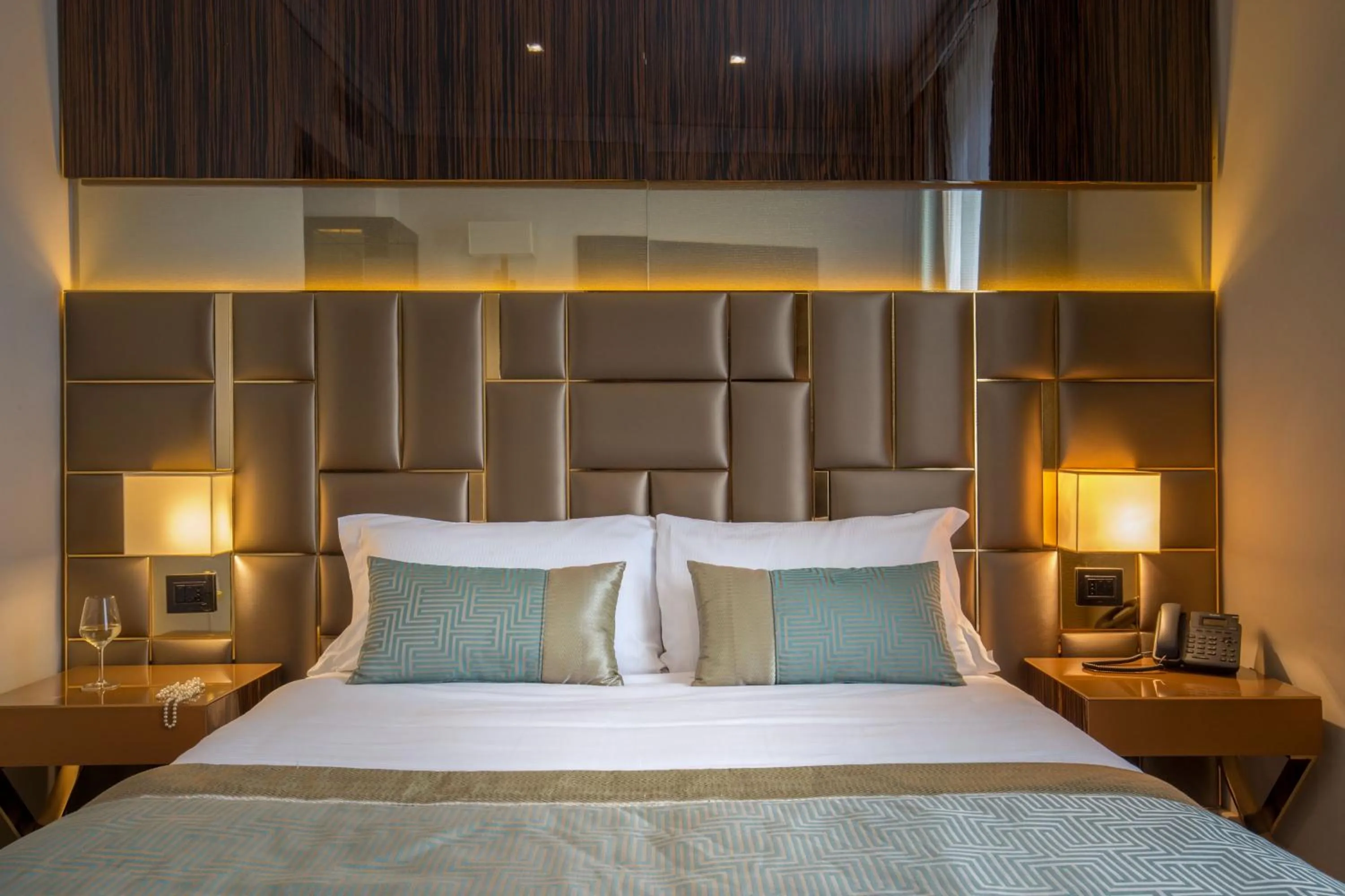 Decorative detail, Bed in Hotel Gioberti