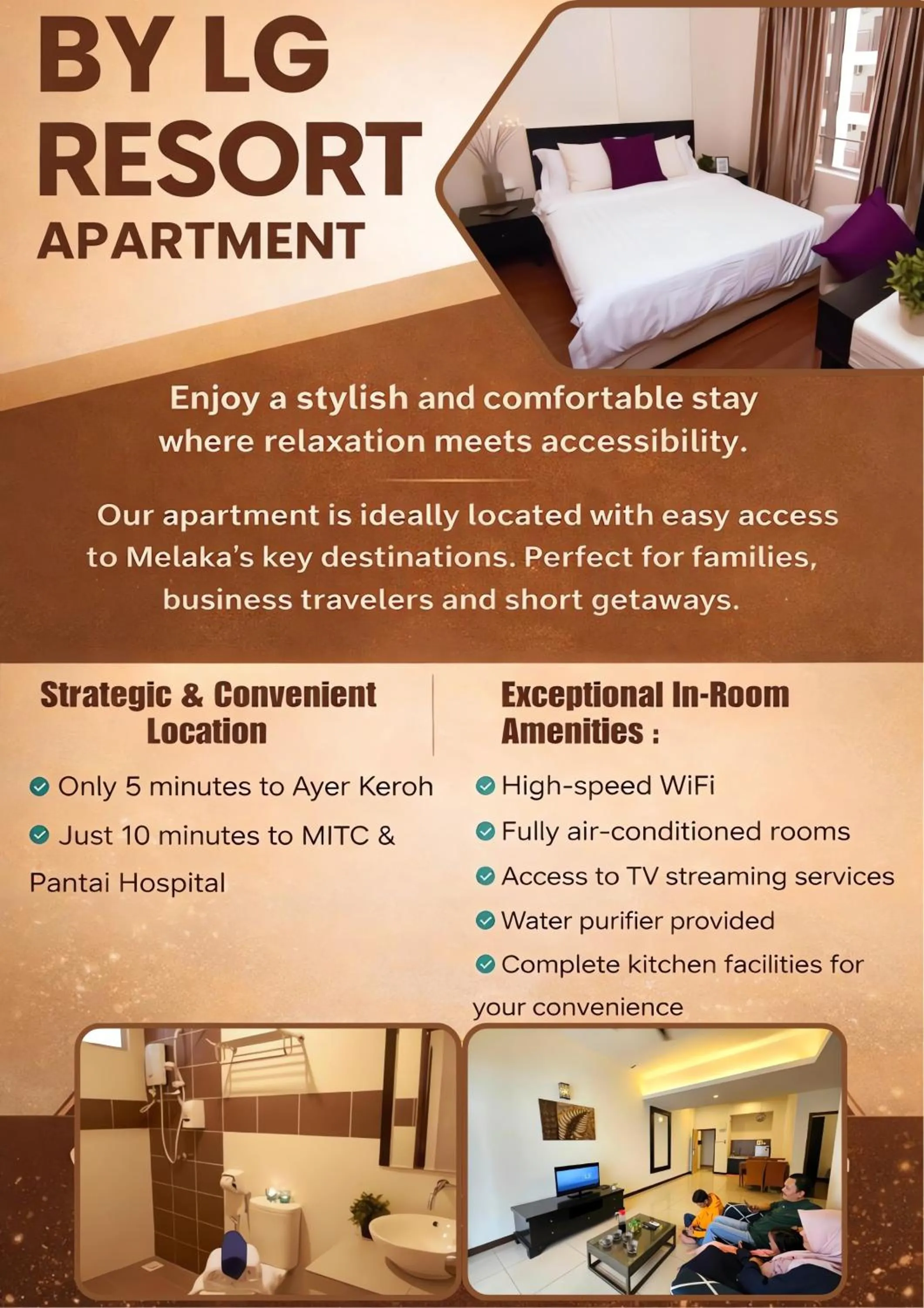 Bed in BY LG Water Themepark Suites Melaka By GGM